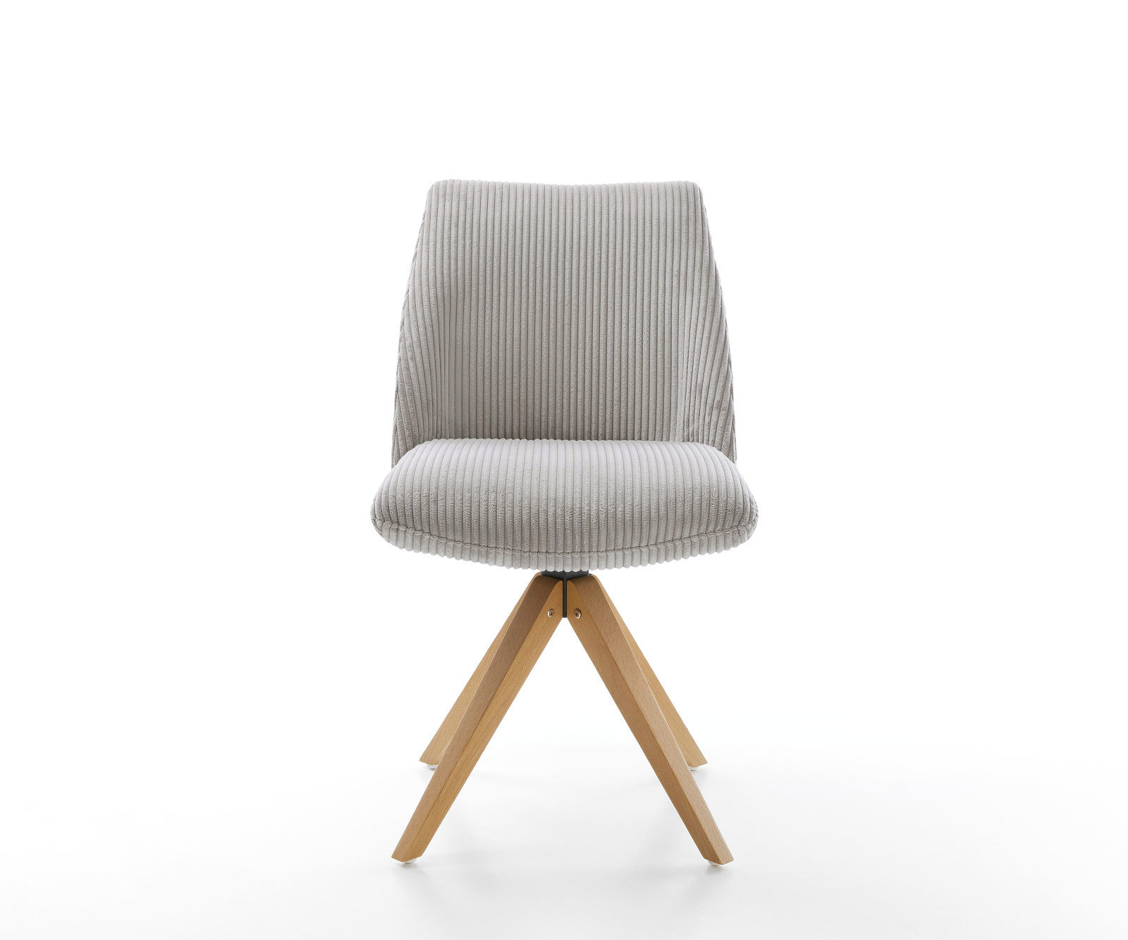 Étkezőszék Elso-Flex plüss kordbársony ezüstszürke fa láb szögletes természetes 180° forgatható zsákrugós - Image 2