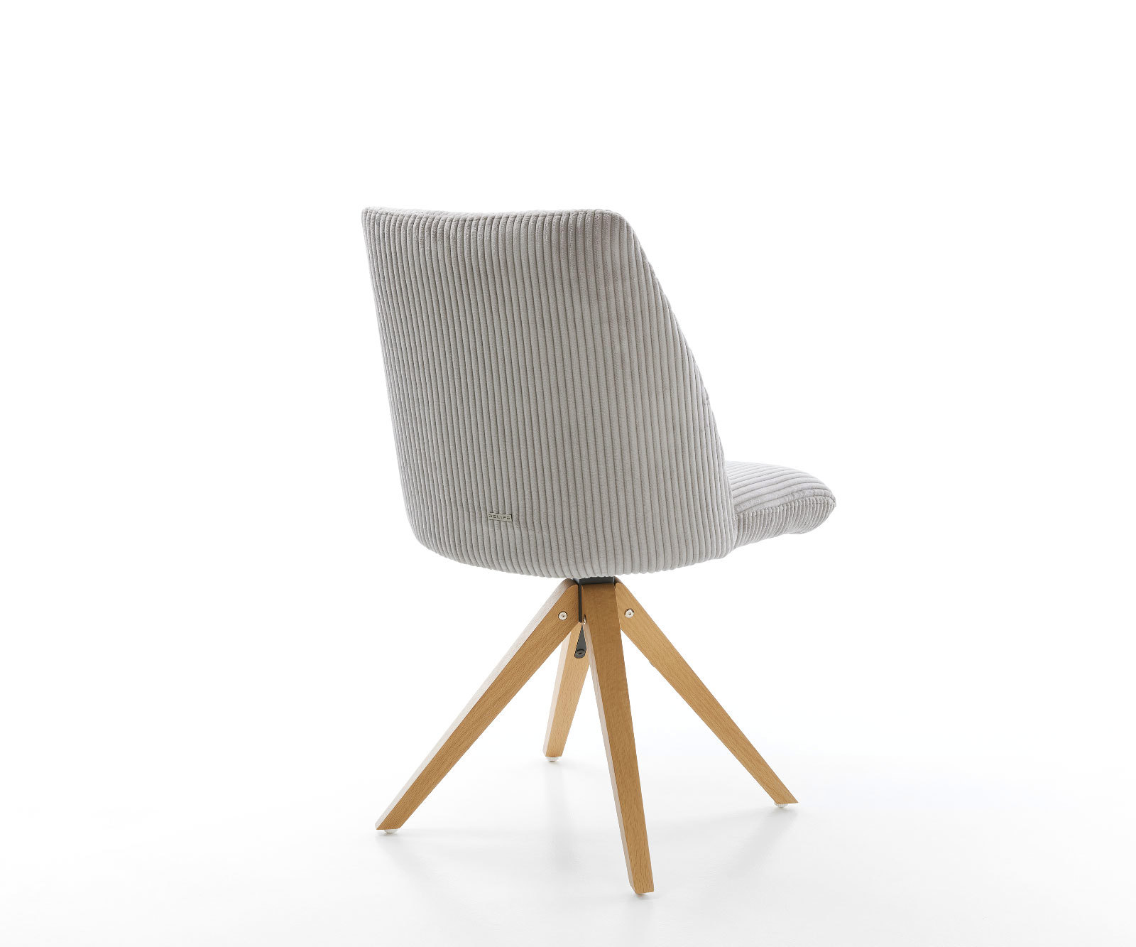 Étkezőszék Elso-Flex plüss kordbársony ezüstszürke fa láb szögletes természetes 180° forgatható zsákrugós - Image 5
