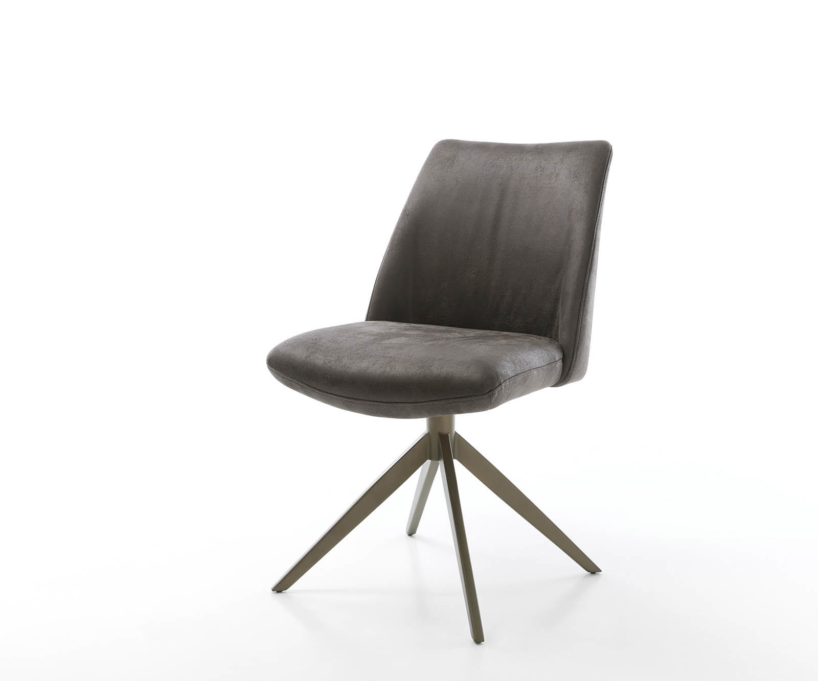 Étkezőszék Elso-Flex mikroszálas antracit vintage kereszt láb széles titán hatású 360° forgatható zsákrugós