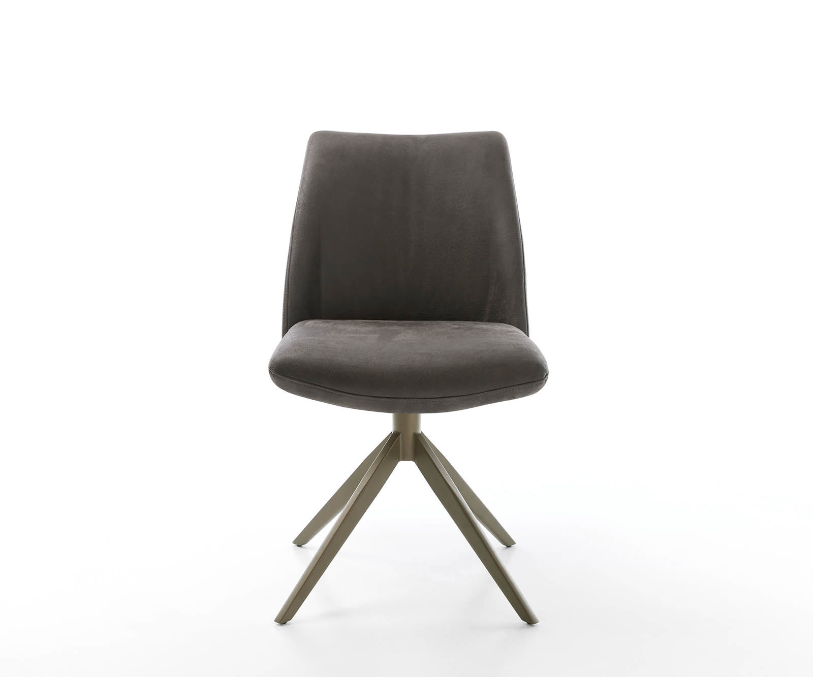 Étkezőszék Elso-Flex mikroszálas antracit vintage kereszt láb széles titán hatású 360° forgatható zsákrugós - Image 2