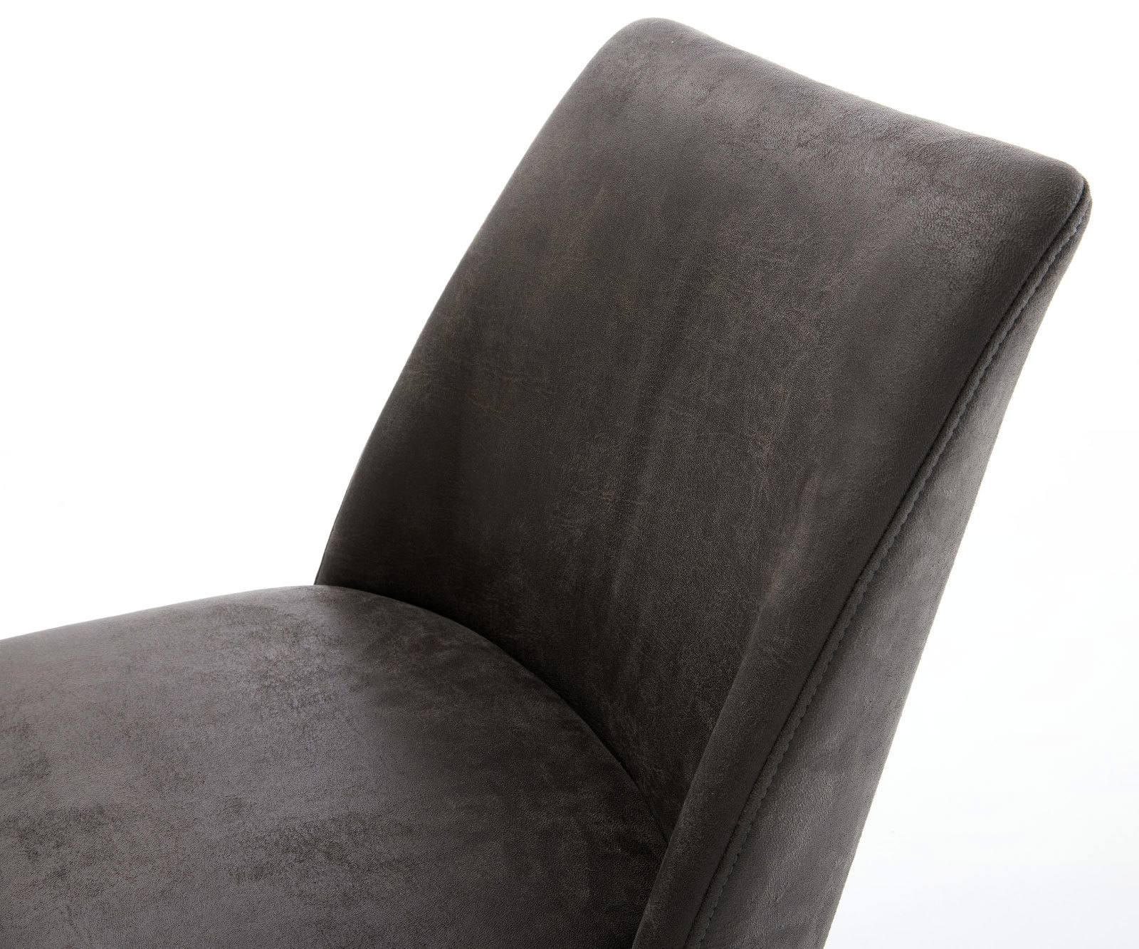 Étkezőszék Elso-Flex mikroszálas antracit vintage kereszt láb széles titán hatású 360° forgatható zsákrugós - Image 4