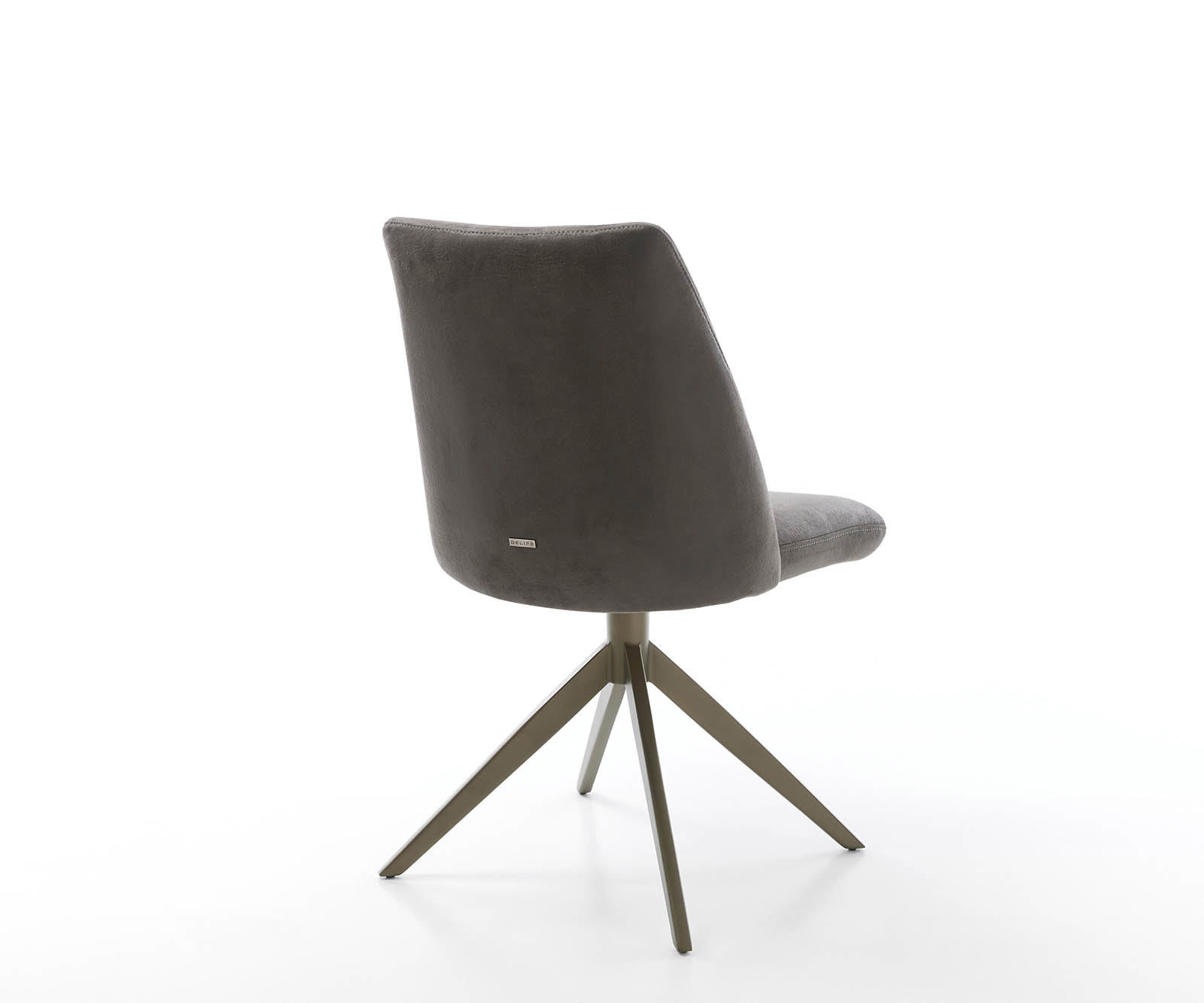 Étkezőszék Elso-Flex mikroszálas antracit vintage kereszt láb széles titán hatású 360° forgatható zsákrugós - Image 5