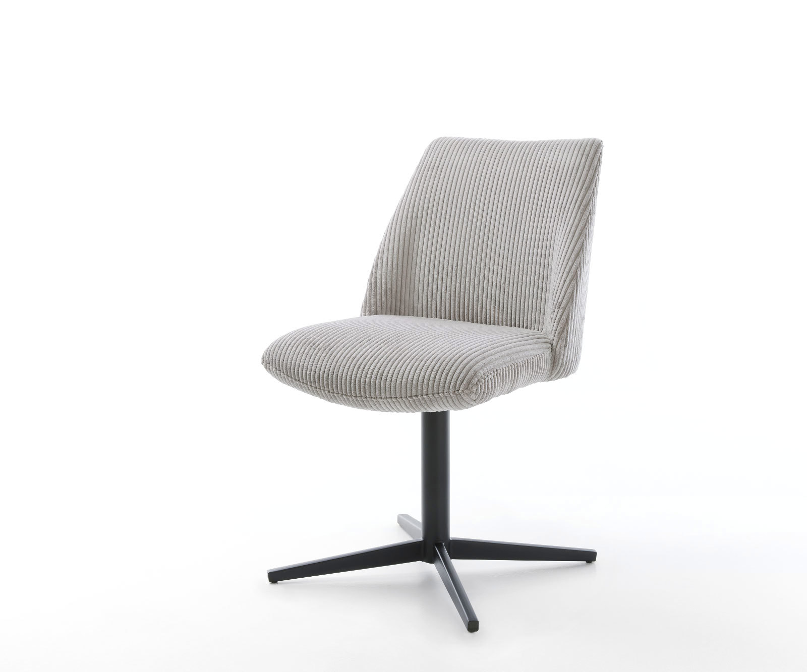 Étkezőszék Elso-Flex plüss kordbársony ezüstszürke fekete láb 360° forgatható zsákrugós