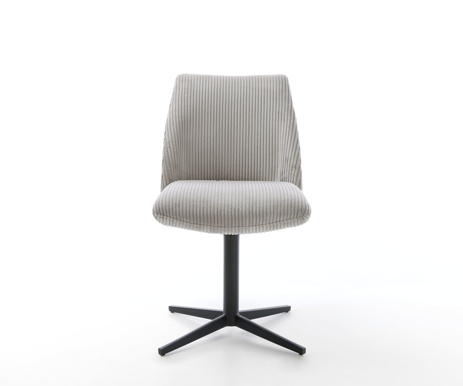 Étkezőszék Elso-Flex plüss kordbársony ezüstszürke fekete láb 360° forgatható zsákrugós - Image 2