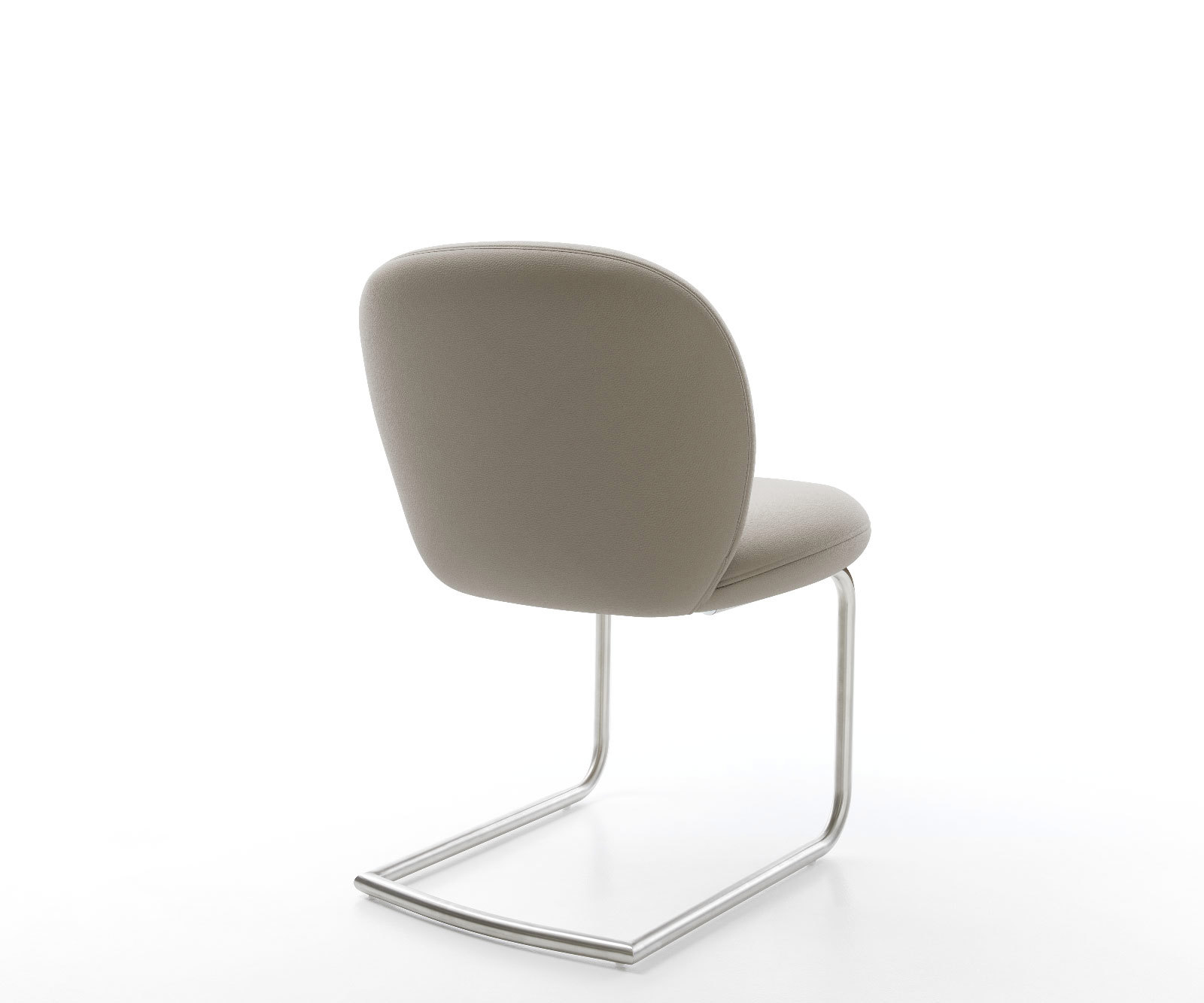 Étkezőszék Nube-Flex valódi bőr sötét bézs étkezőszék kerek rozsdamentes acél zsákrugós - Image 5