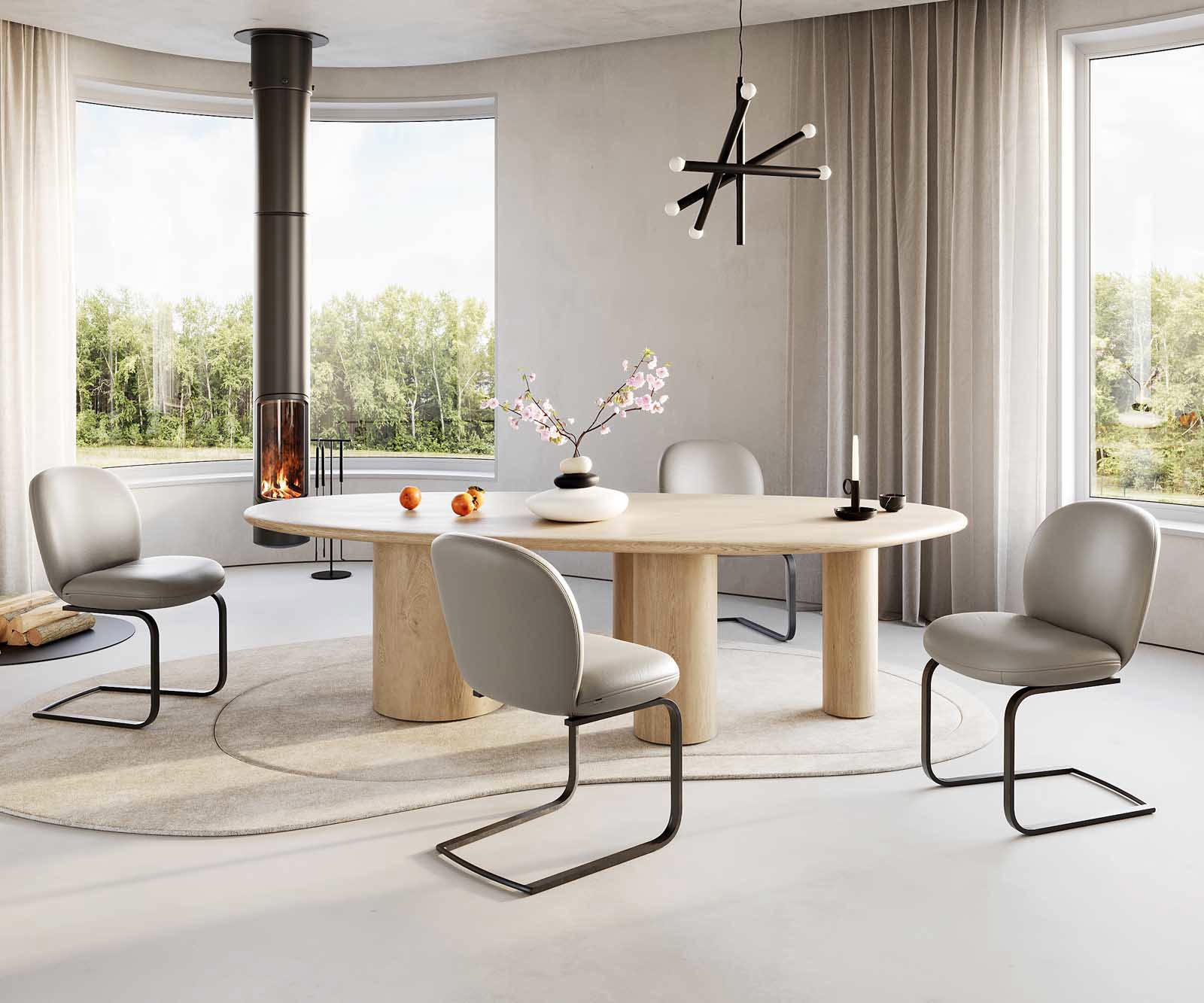 Étkezőszék Nube-Flex valódi bőr sötét bézs étkezőszék lapos fekete zsákrugós - Image 5