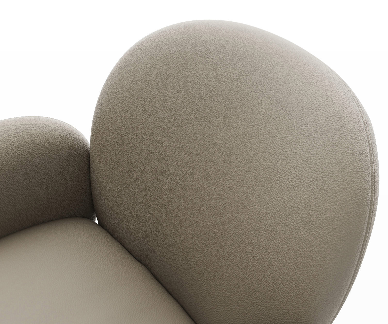 Étkezőszék Nube-Flex karfás valódi bőr sötét bézs kúpos rozsdamentes acél kereszt láb 180° forgatható zsákrugós - Image 4