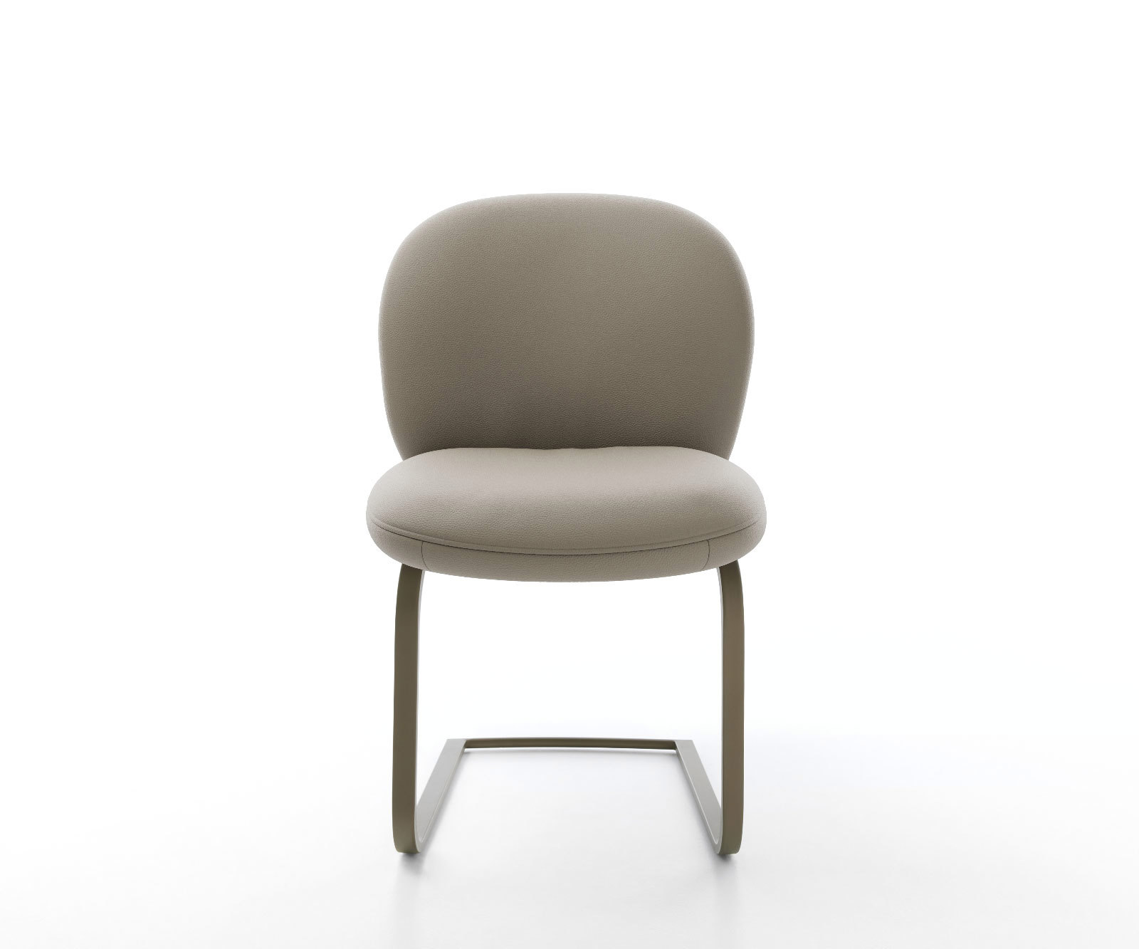 Étkezőszék Nube-Flex valódi bőr sötét bézs étkezőszék lapos titán effekt felület zsákrugós - Image 2