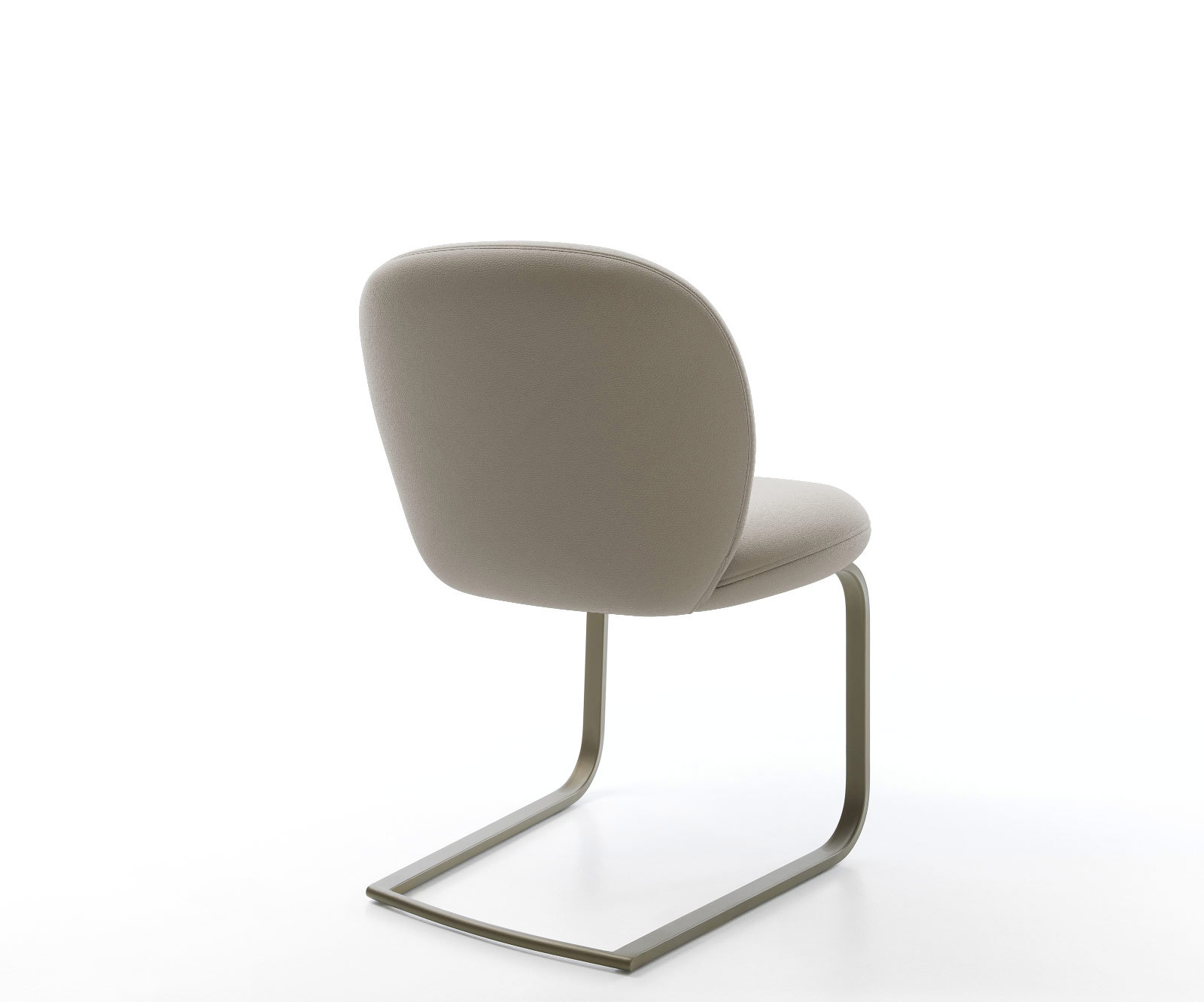 Étkezőszék Nube-Flex valódi bőr sötét bézs étkezőszék lapos titán effekt felület zsákrugós - Image 5