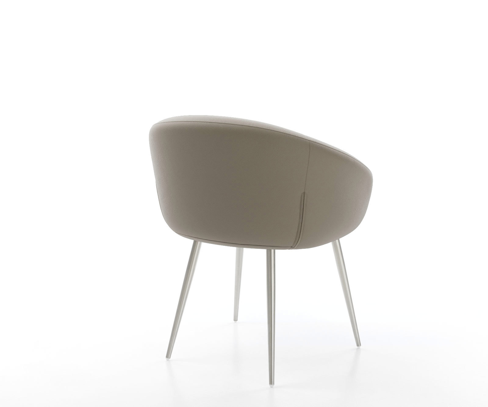 Étkezőszék Vinka-Flex karfás valódi bőr sötét bézs 4 lábas kúpos rozsdamentes acél zsákrugós - Image 5