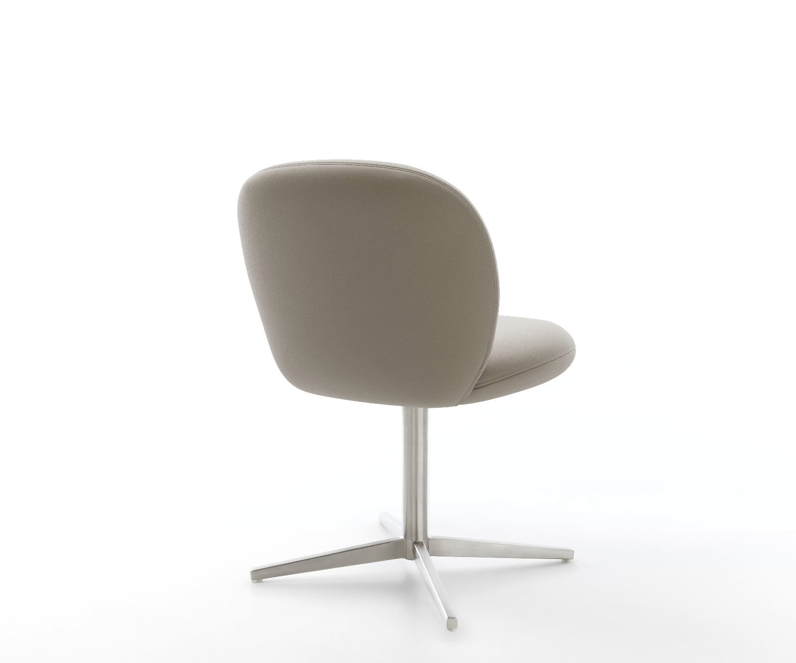 Étkezőszék Nube-Flex valódi bőr sötét bézs rozsdamentes acél láb 360° forgatható zsákrugós matrac - Image 5