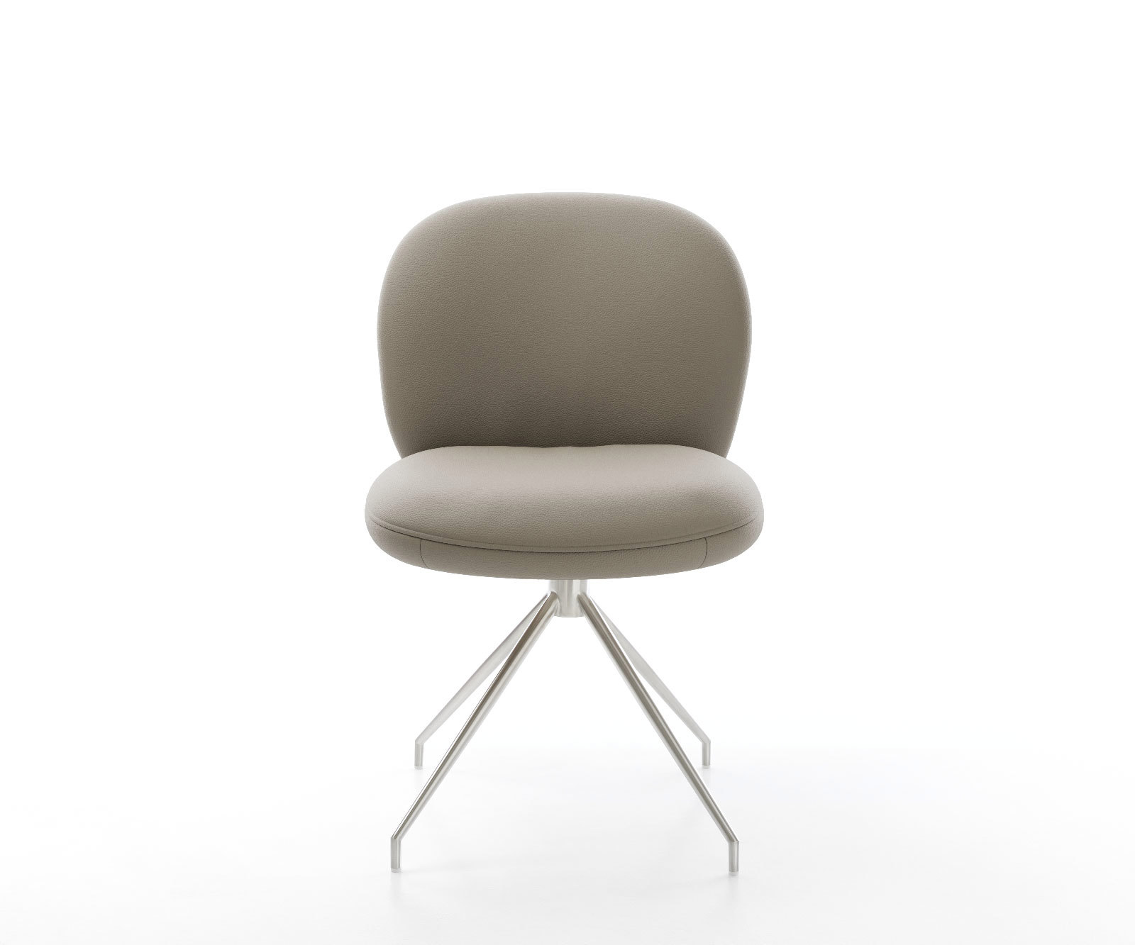 Étkezőszék Nube-Flex valódi bőr sötét bézs kereszt láb kúpos rozsdamentes acél 180° forgatható zsákrugós - Image 2