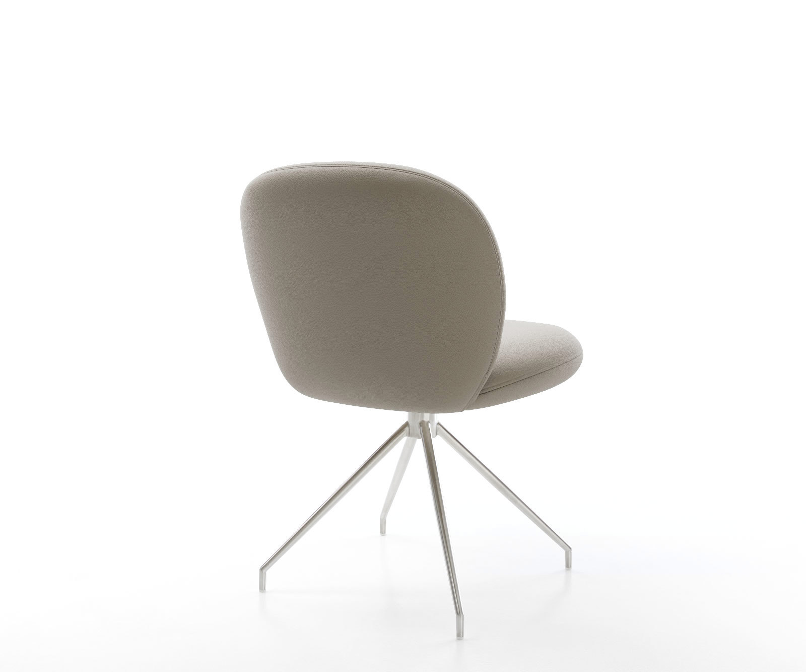 Étkezőszék Nube-Flex valódi bőr sötét bézs kereszt láb kúpos rozsdamentes acél 180° forgatható zsákrugós - Image 5