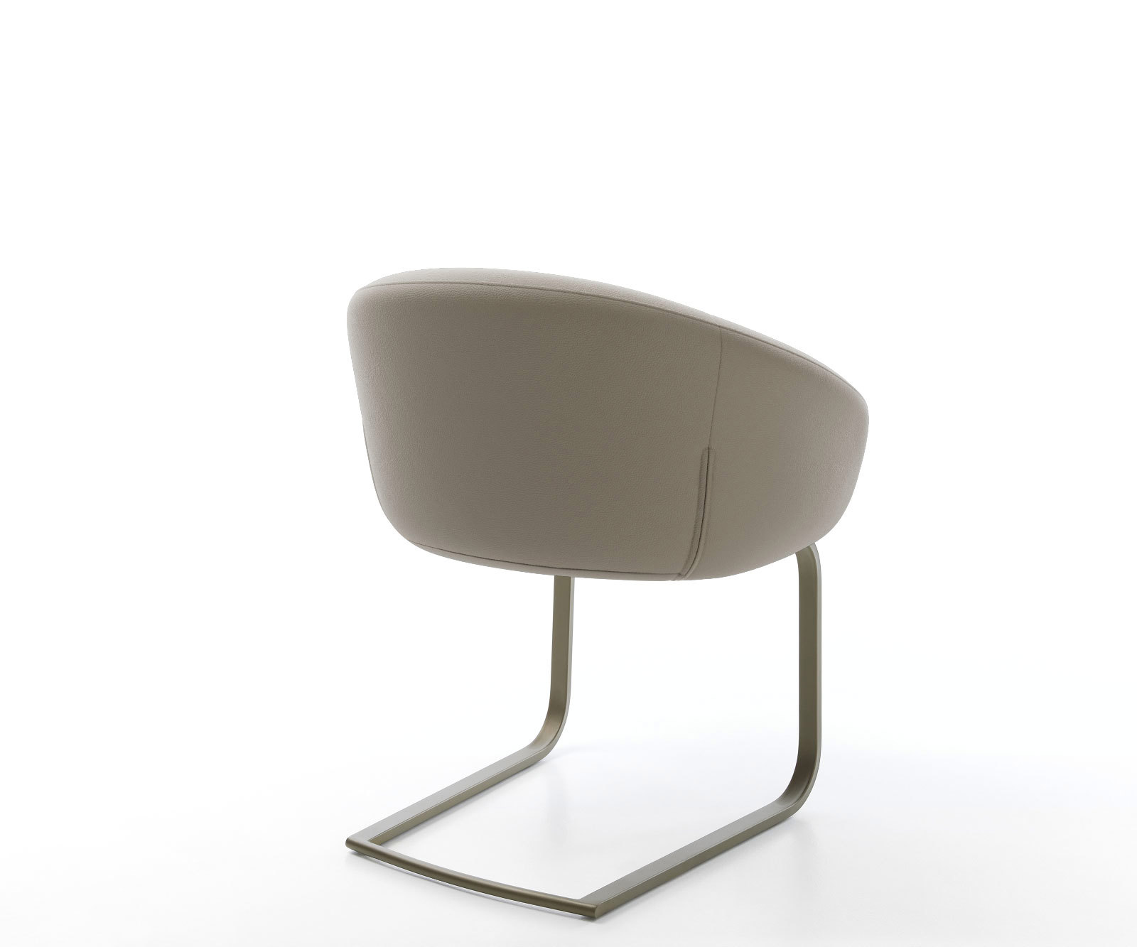 Étkezőszék Vinka-Flex karfás valódi bőr sötét bézs étkezőszék lapos titán effekt felület zsákrugós - Image 5