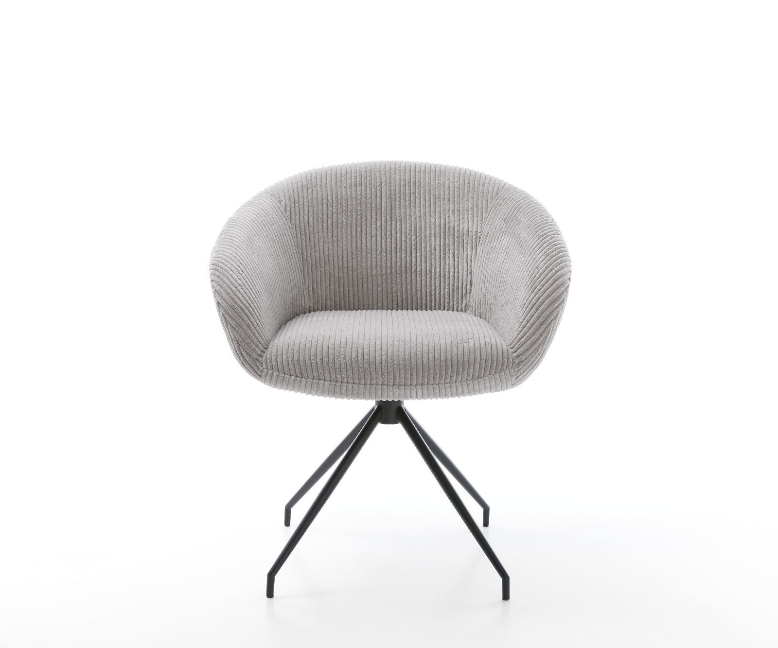 Étkezőszék Vinka-Flex karfás mikroszálas ezüstszürke kereszt láb kúpos fekete 180° forgatható zsákrugós - Image 2