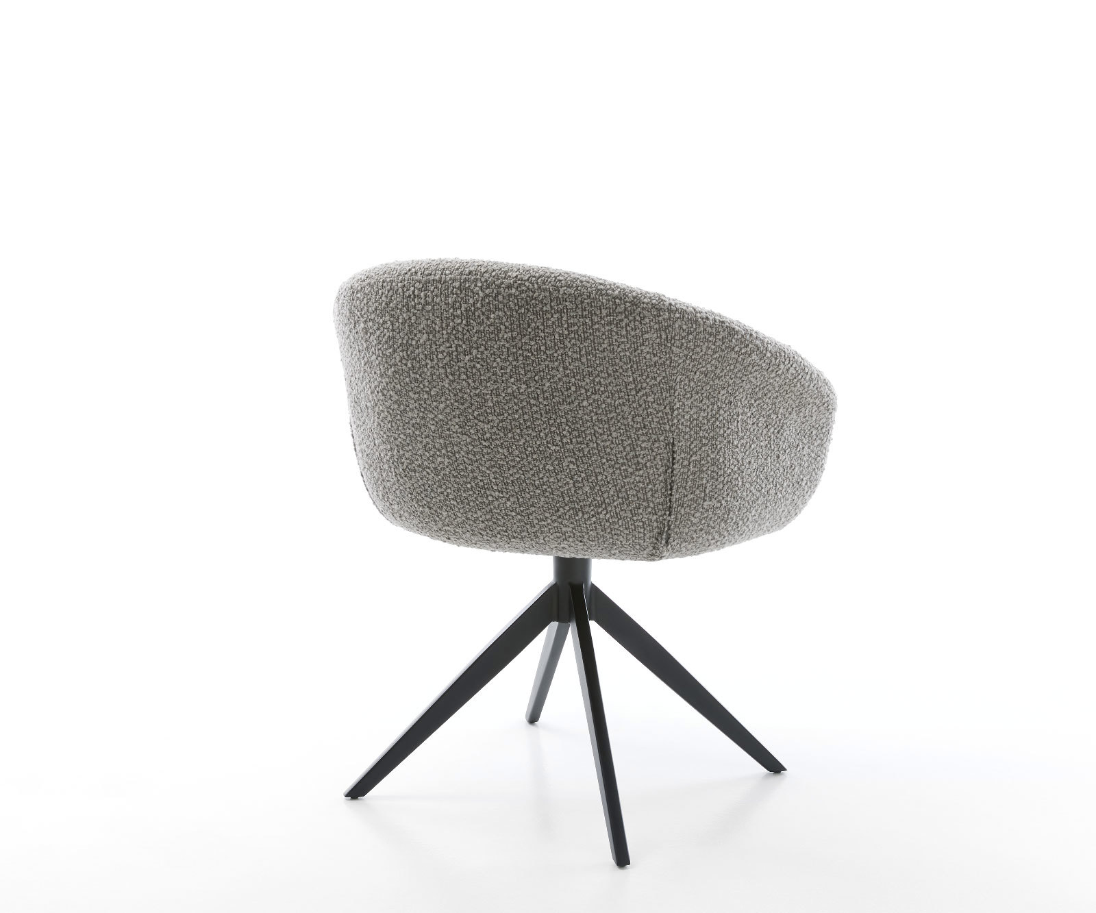 Étkezőszék Vinka-Flex karfás bouclé ezüstszürke kereszt láb széles fekete 360° forgatható zsákrugós - Image 5