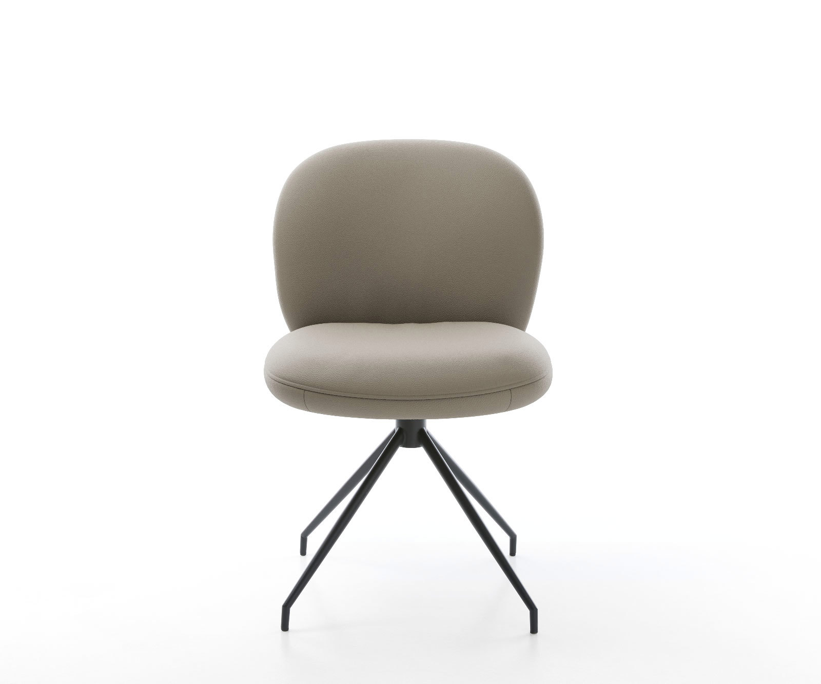 Étkezőszék Nube-Flex valódi bőr sötét bézs zsákrugós kereszt láb kúpos fekete 180° forgatható - Image 2