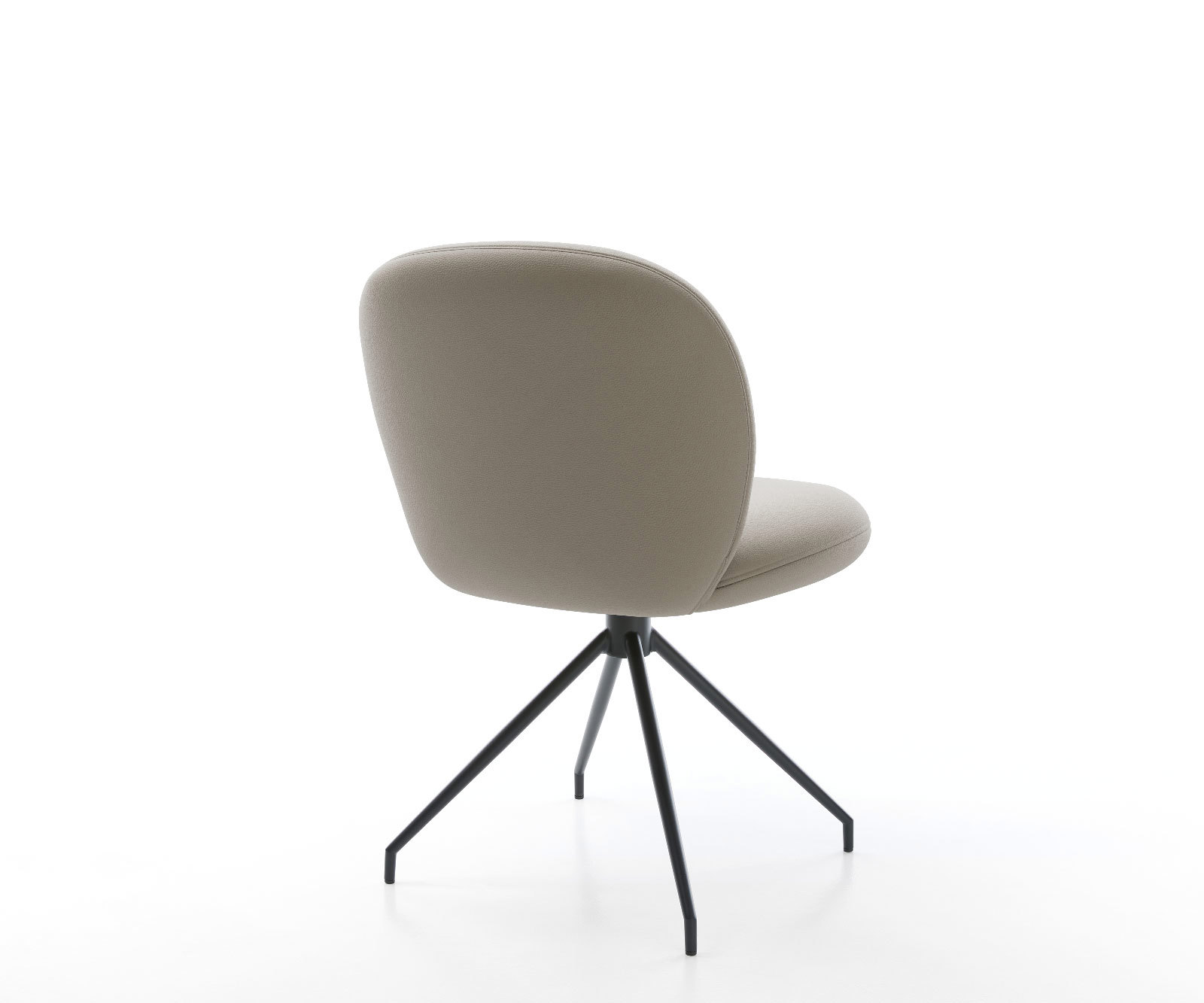 Étkezőszék Nube-Flex valódi bőr sötét bézs zsákrugós kereszt láb kúpos fekete 180° forgatható - Image 5