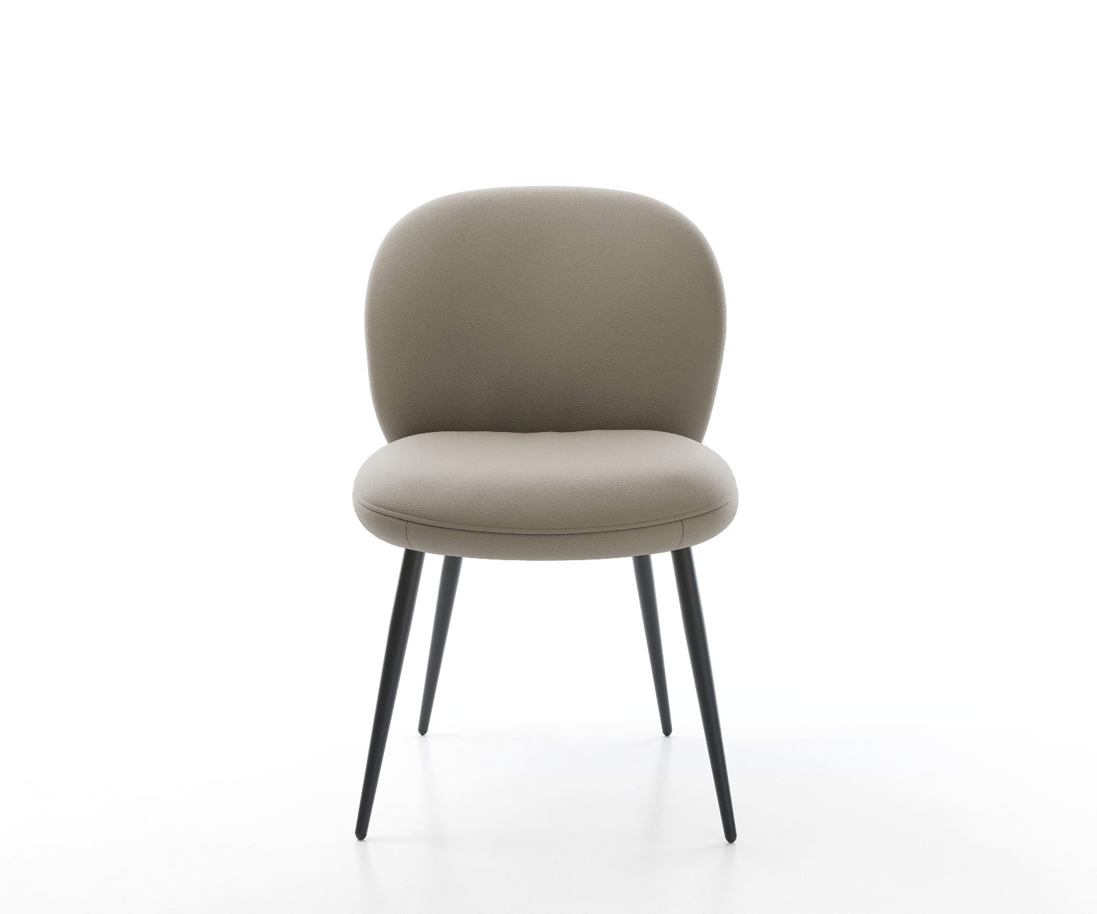 Étkezőszék Nube-Flex valódi bőr sötét bézs 4 láb kúpos fekete zsákrugós - Image 2