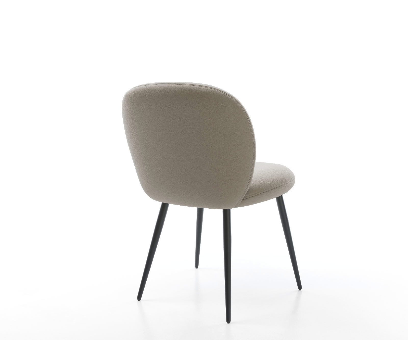 Étkezőszék Nube-Flex valódi bőr sötét bézs 4 láb kúpos fekete zsákrugós - Image 5