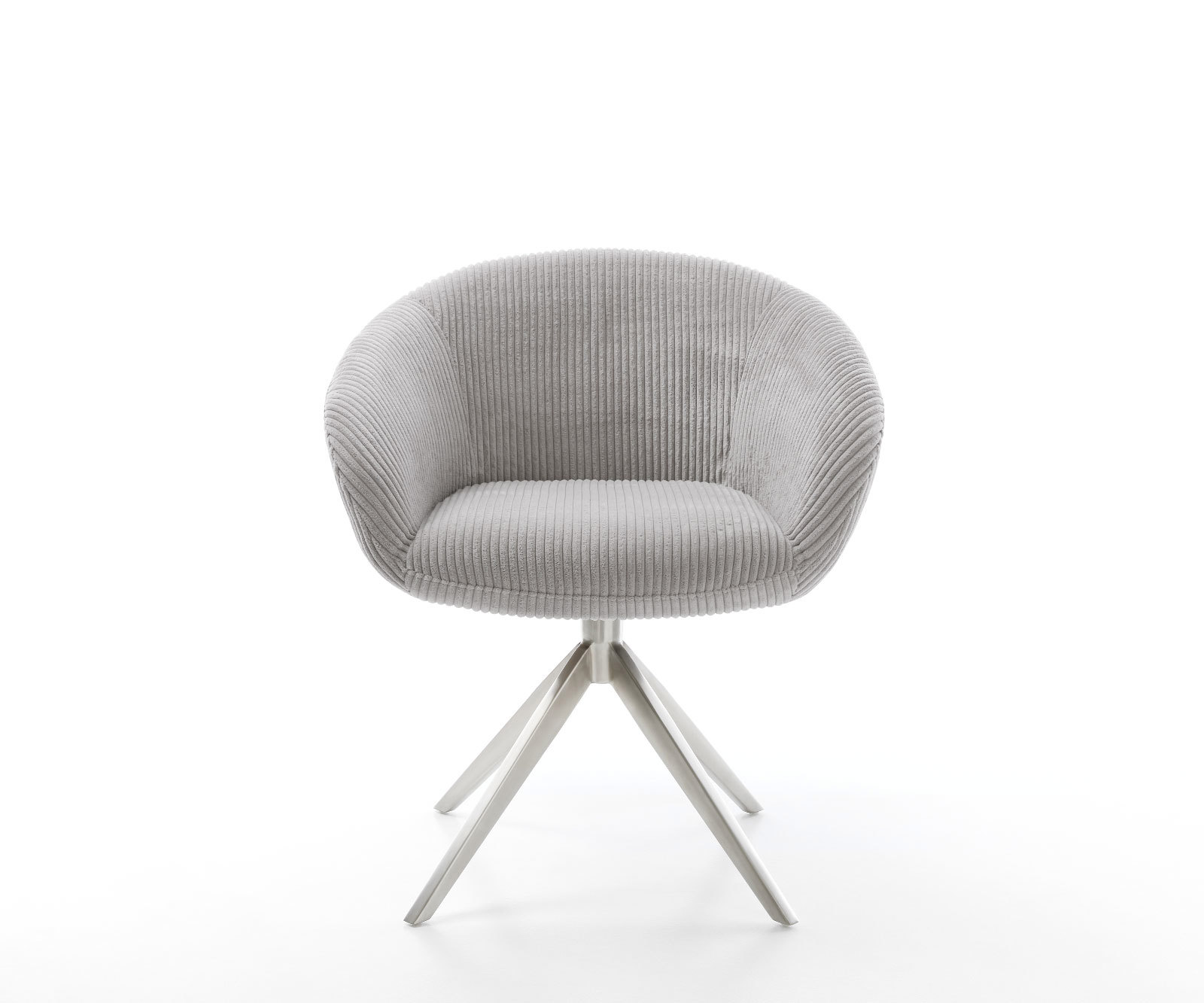 Étkezőszék Vinka-Flex karfás mikroszálas ezüstszürke kereszt láb széles rozsdamentes acél 360° forgatható zsákrugós - Image 2