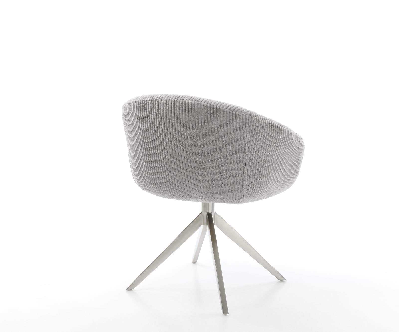 Étkezőszék Vinka-Flex karfás mikroszálas ezüstszürke kereszt láb széles rozsdamentes acél 360° forgatható zsákrugós - Image 5