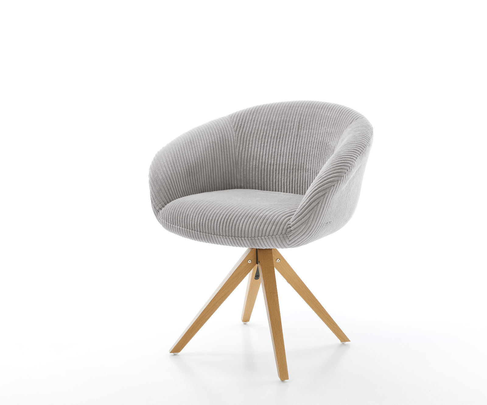 Étkezőszék Vinka-Flex karfás mikroszálas ezüstszürke fa láb szögletes természetes 180° forgatható zsákrugós