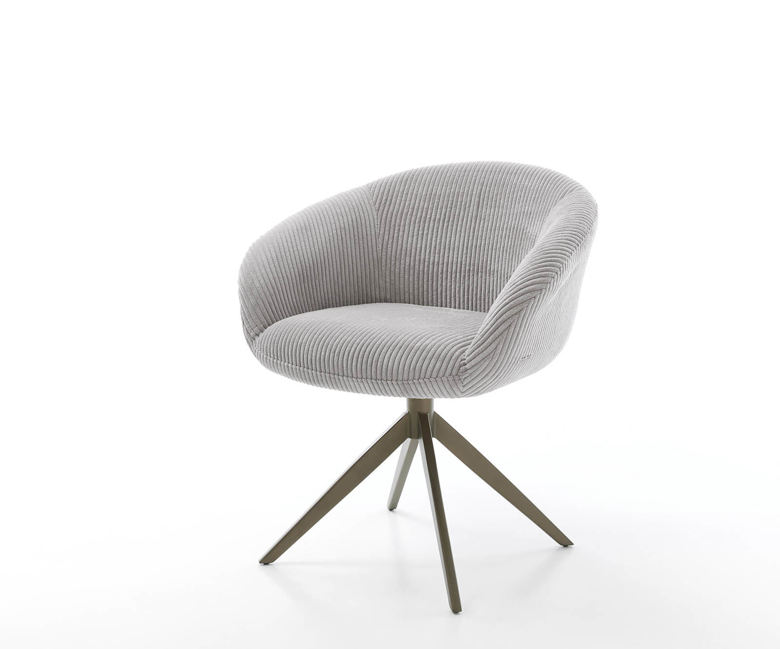 Étkezőszék Vinka-Flex karfás mikroszálas ezüstszürke kereszt láb széles titán effekt felület 360° forgatható zsákrugós