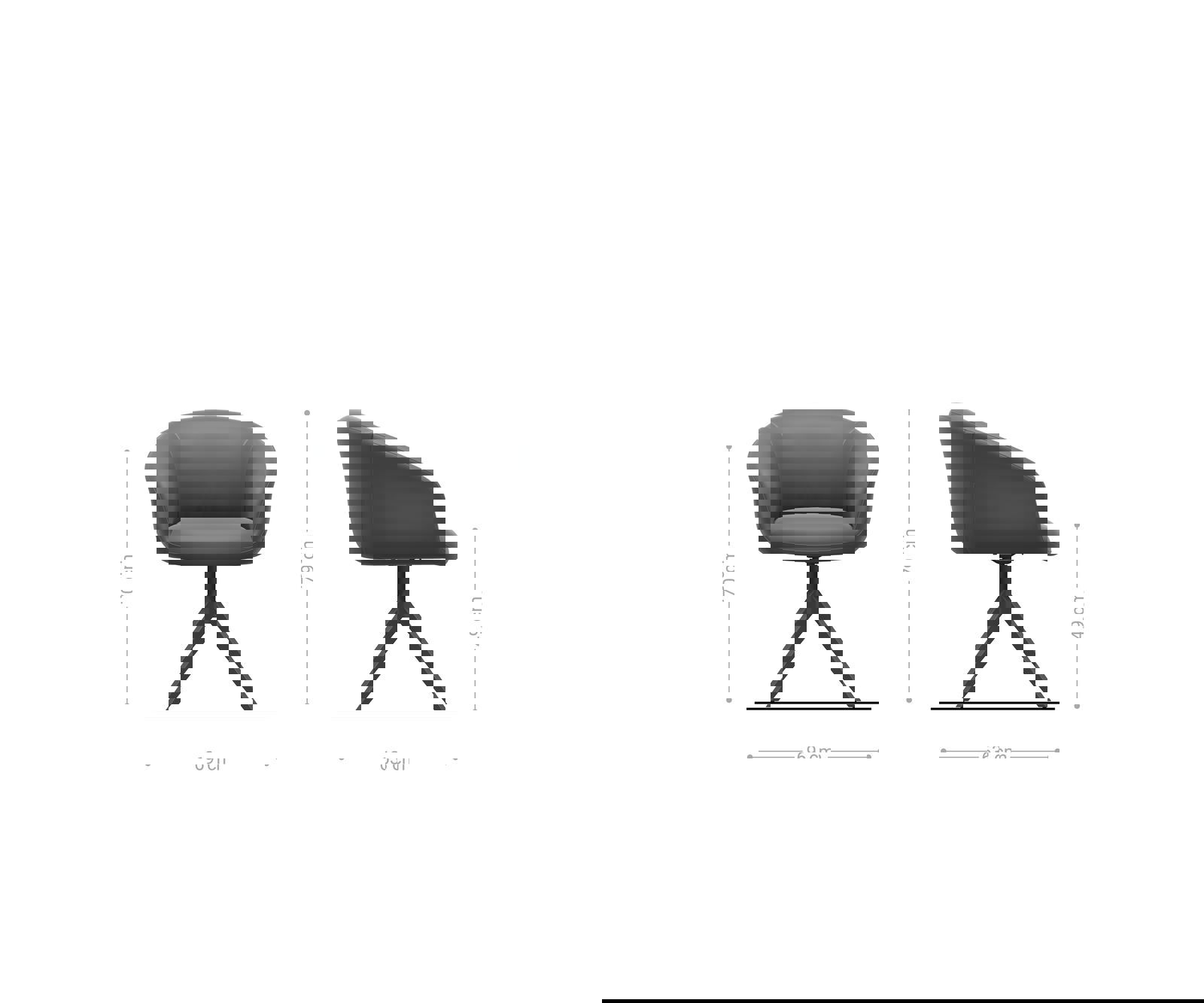 Étkezőszék Vinka-Flex karfás mikroszálas ezüstszürke kereszt láb széles titán effekt felület 360° forgatható zsákrugós - Image 6