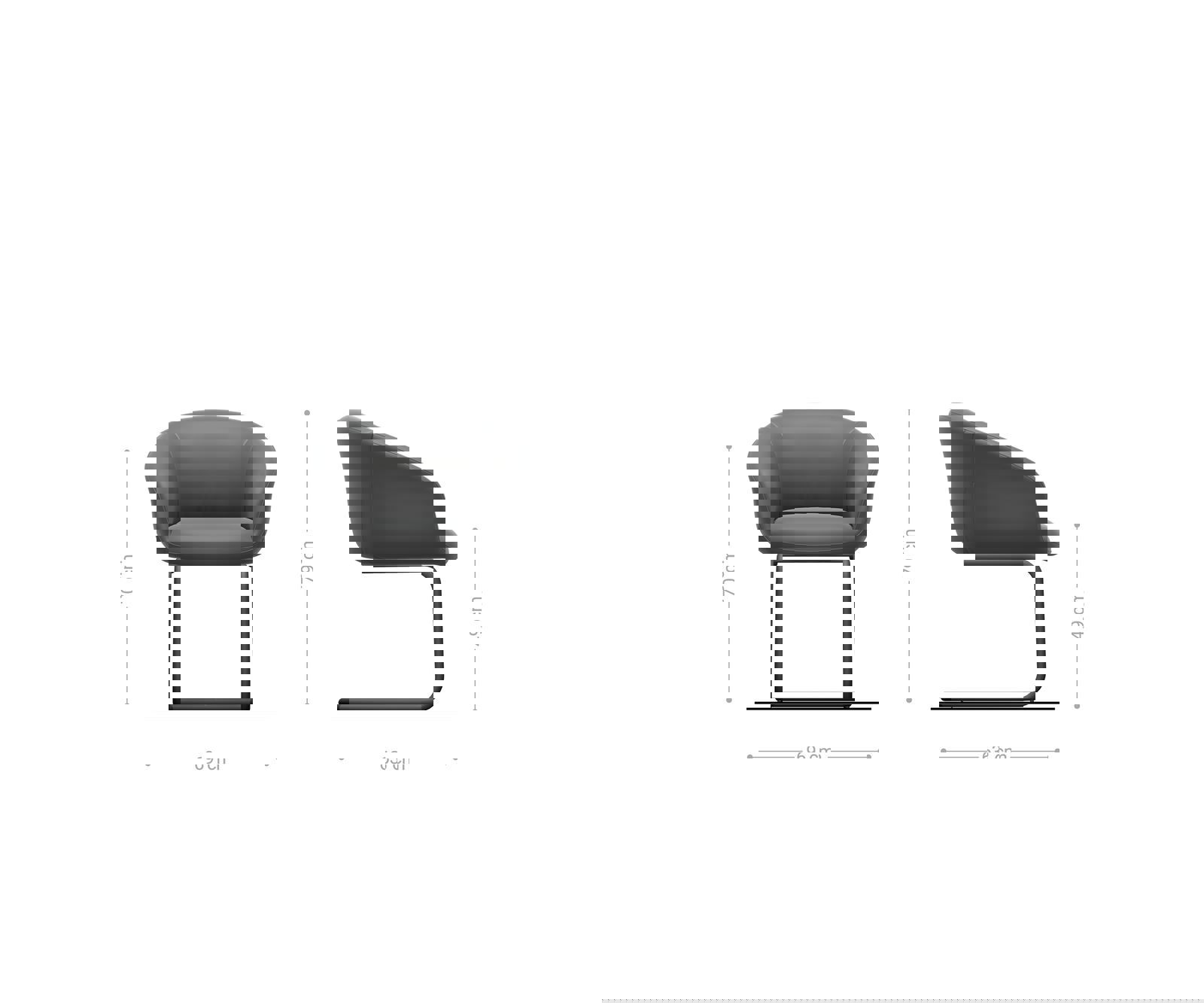 Étkezőszék Vinka-Flex karfás valódi bőr sötét bézs kerek rozsdamentes acél zsákrugós - Image 6