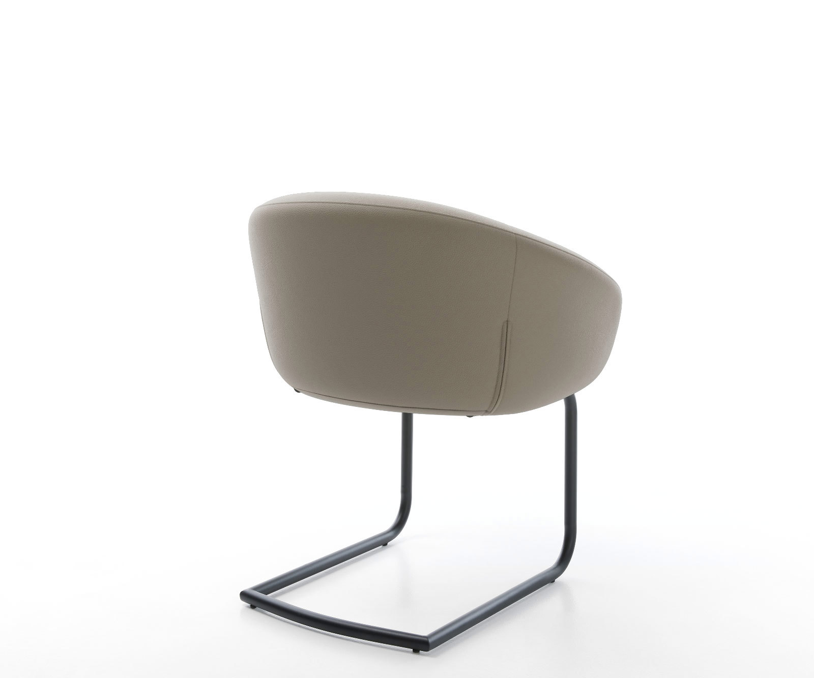 Étkezőszék Vinka-Flex karfás valódi bőr sötét bézs kerek fekete zsákrugós étkezőszék - Image 5