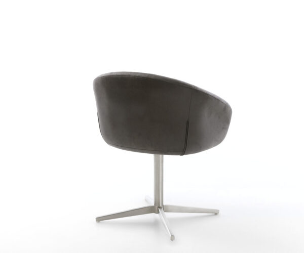 Étkezőszék Vinka-Flex karfás mikroszálas antracit vintage rozsdamentes acél láb 360° forgatható zsákrugós - Image 5