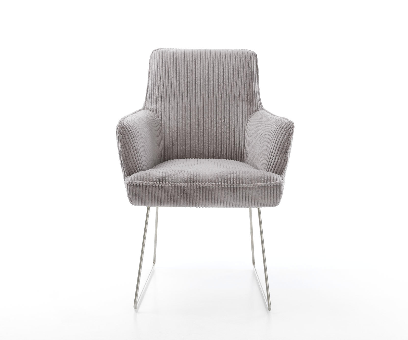 Étkezőszék Heira-Flex karfás mikroszálas ezüstszürke vékony fém lábazat rozsdamentes acél zsákrugós - Image 2