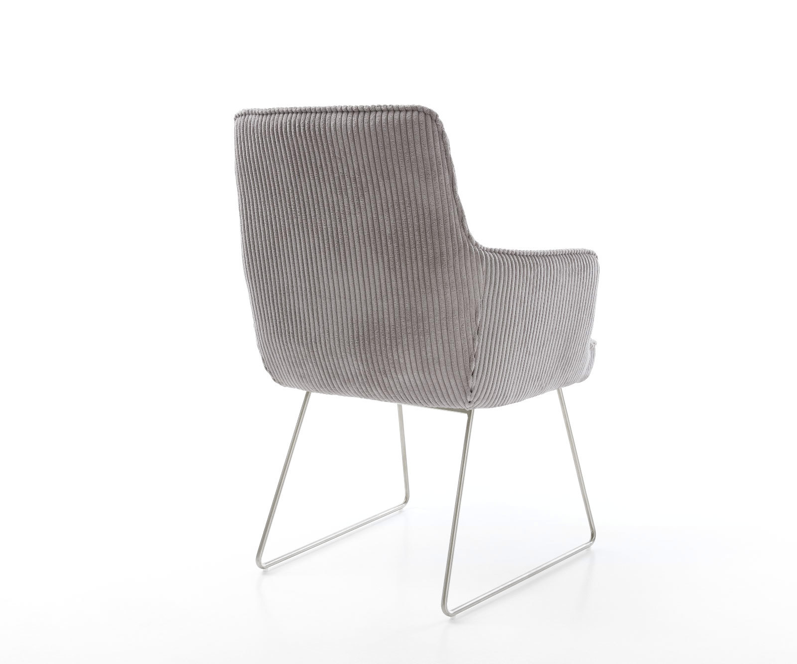 Étkezőszék Heira-Flex karfás mikroszálas ezüstszürke vékony fém lábazat rozsdamentes acél zsákrugós - Image 5