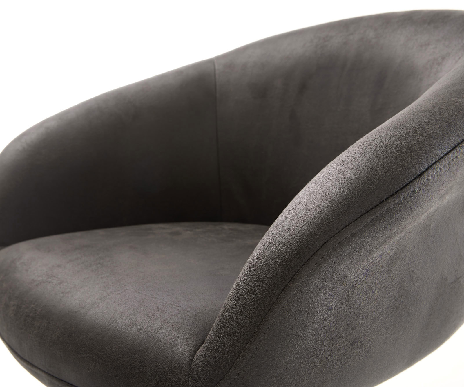 Étkezőszék Vinka-Flex karfás mikroszálas antracit vintage fekete láb 360° forgatható zsákrugós - Image 4