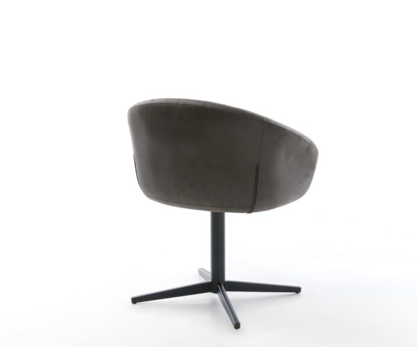 Étkezőszék Vinka-Flex karfás mikroszálas antracit vintage fekete láb 360° forgatható zsákrugós - Image 5