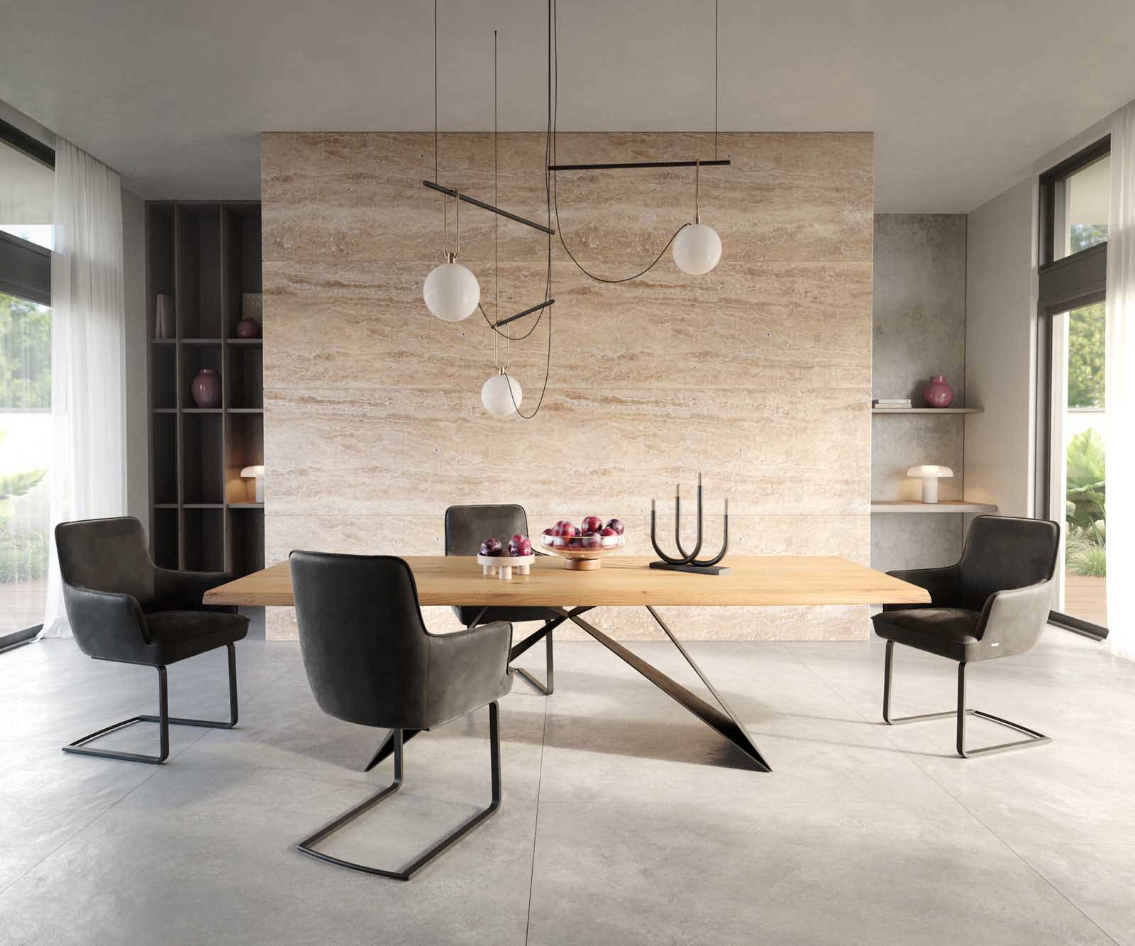 Étkezőszék Heira-Flex karfás mikroszálas antracit vintage étkezőszék lapos fekete zsákrugós - Image 5