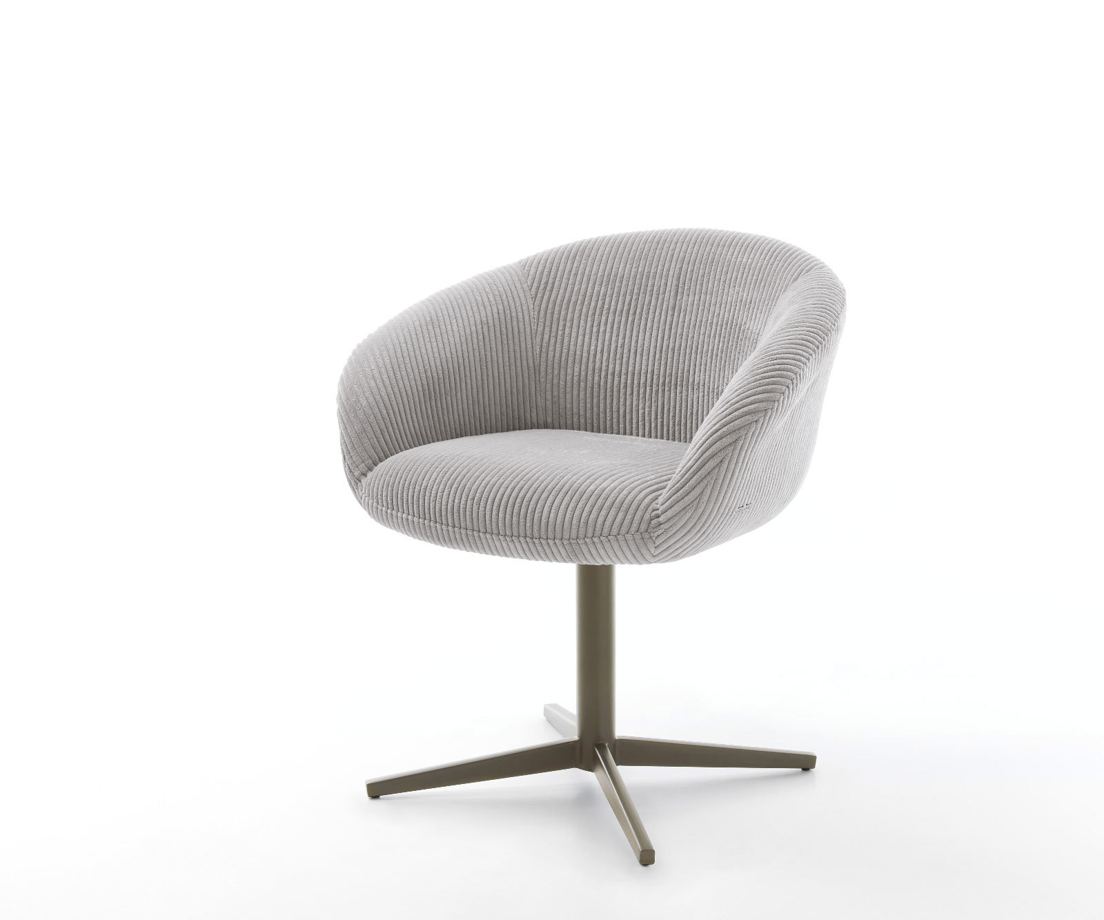 Étkezőszék Vinka-Flex karfás mikroszálas ezüstszürke láb kereszttartó titán effekt felület 360° forgatható zsákrugós