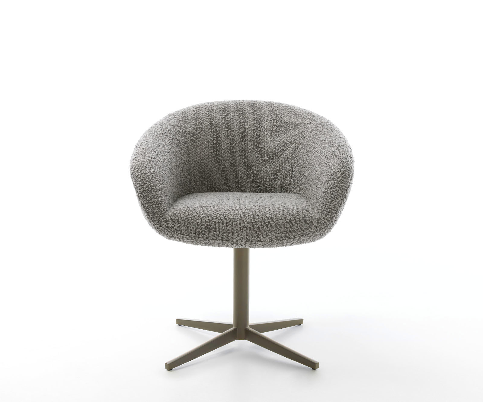 Étkezőszék Vinka-Flex karfás bouclé ezüstszürke fém láb titán effekt felület 360° forgatható zsákrugós matraccal - Image 2