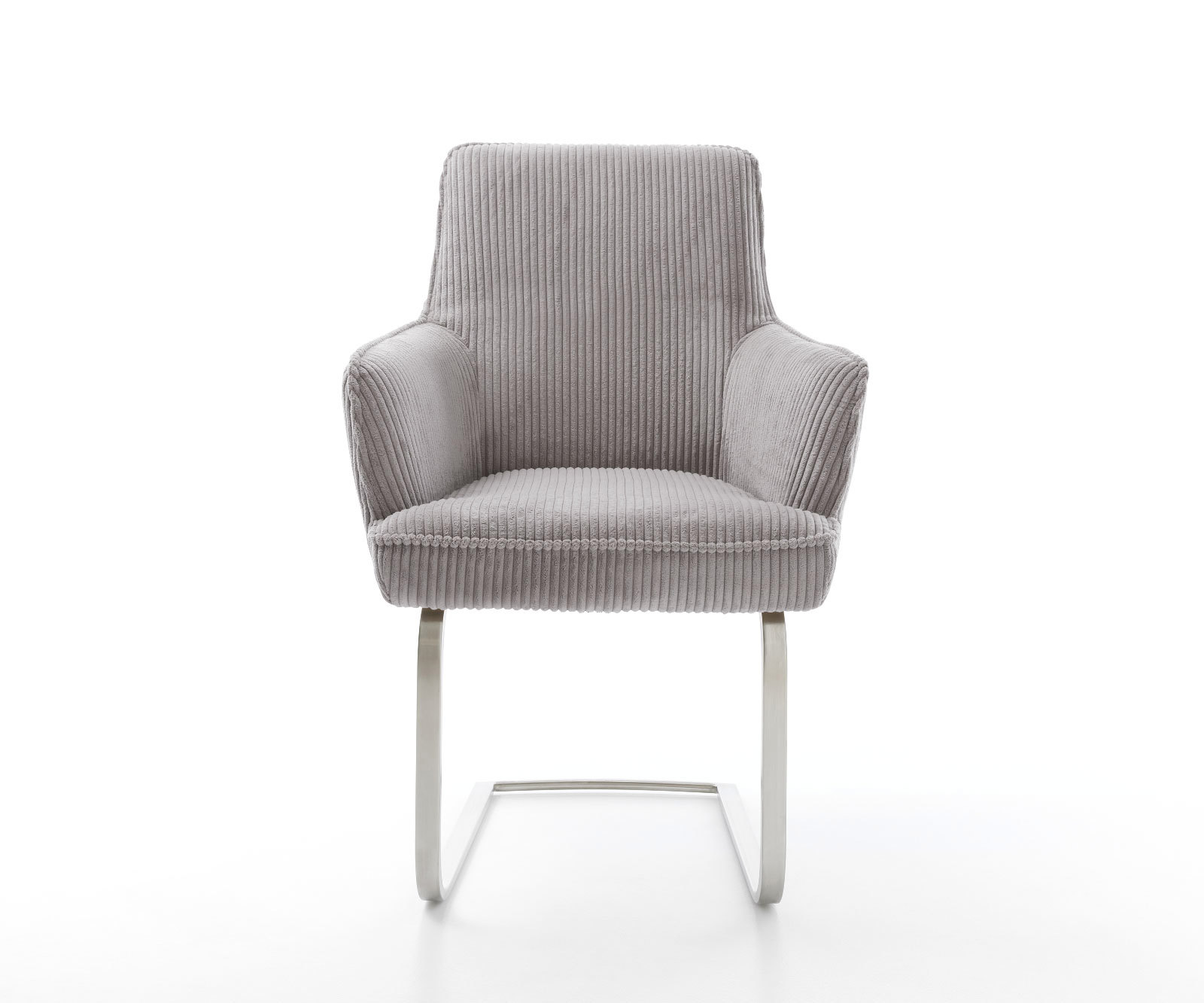 Étkezőszék Heira-Flex kárpitozott karfás mikroszálas ezüstszürke étkezőszék lapos rozsdamentes acél zsákrugós - Image 2