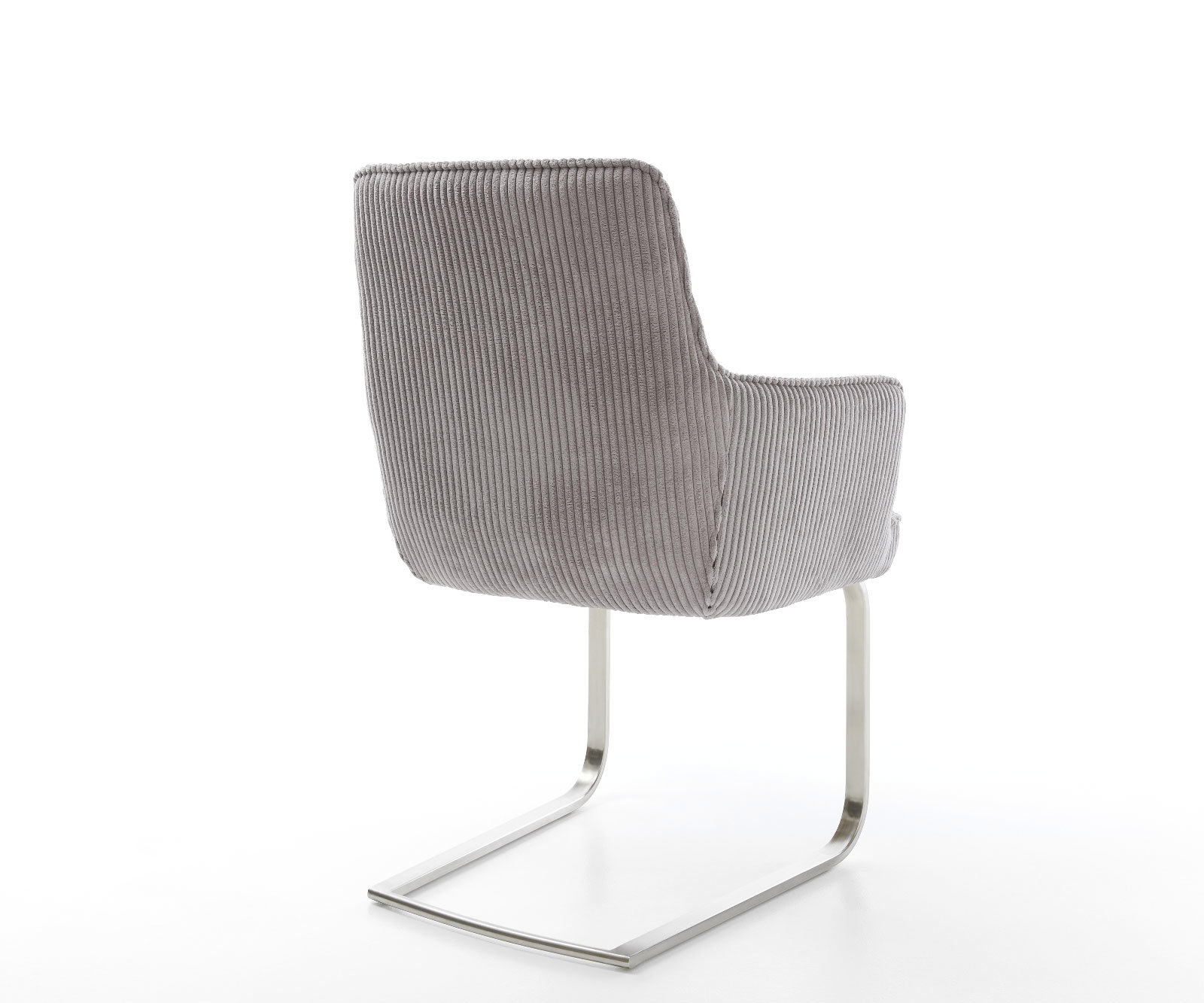 Étkezőszék Heira-Flex kárpitozott karfás mikroszálas ezüstszürke étkezőszék lapos rozsdamentes acél zsákrugós - Image 5