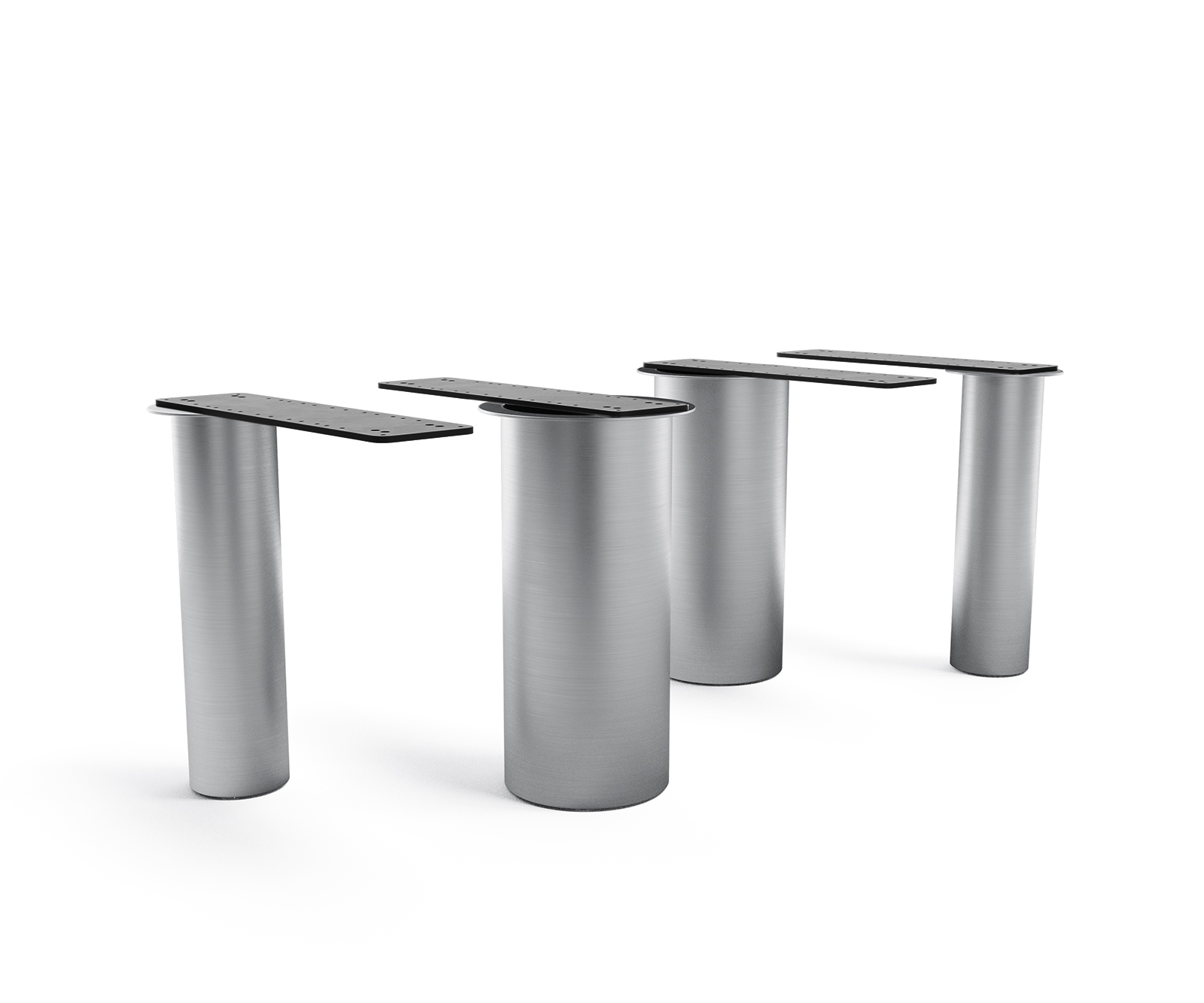 Lábszerkezet Pilier rozsdamentes acél szálcsiszolt 200 cm feletti asztallapokhoz