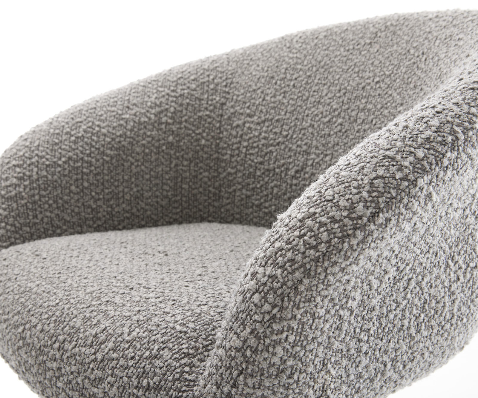 Étkezőszék Vinka-Flex karfás bouclé ezüstszürke fekete láb 360° forgatható zsákrugós - Image 4