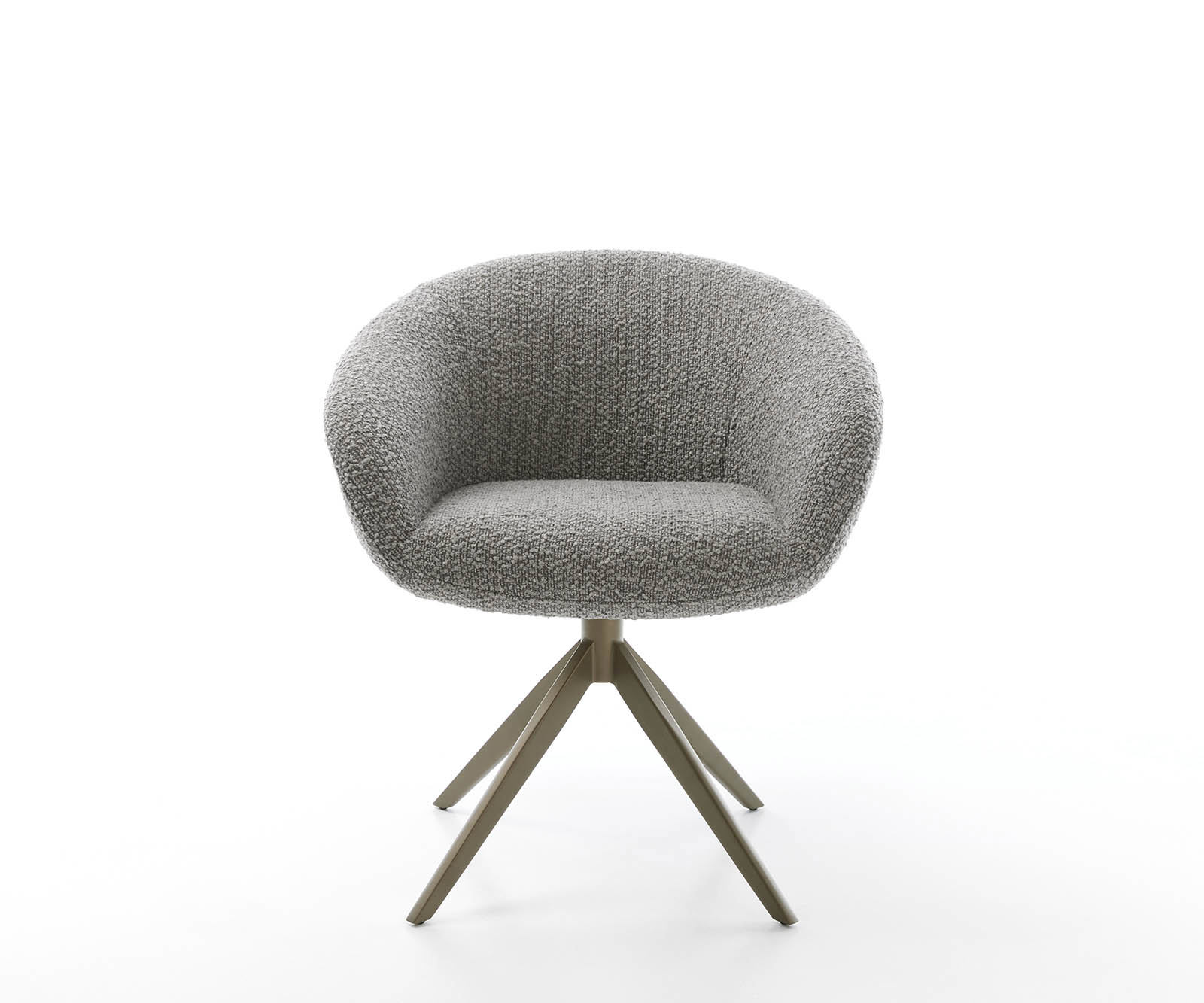 Étkezőszék Vinka-Flex karfás bouclé ezüstszürke kereszt láb széles titán effekt felület 360° forgatható zsákrugós - Image 2