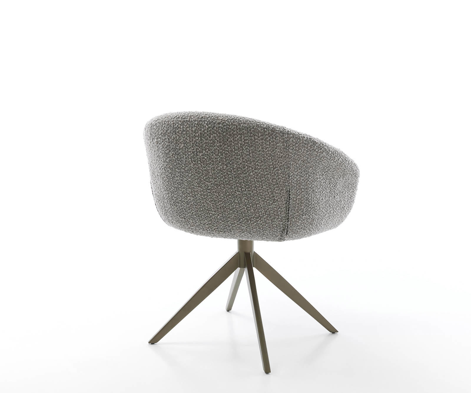 Étkezőszék Vinka-Flex karfás bouclé ezüstszürke kereszt láb széles titán effekt felület 360° forgatható zsákrugós - Image 5