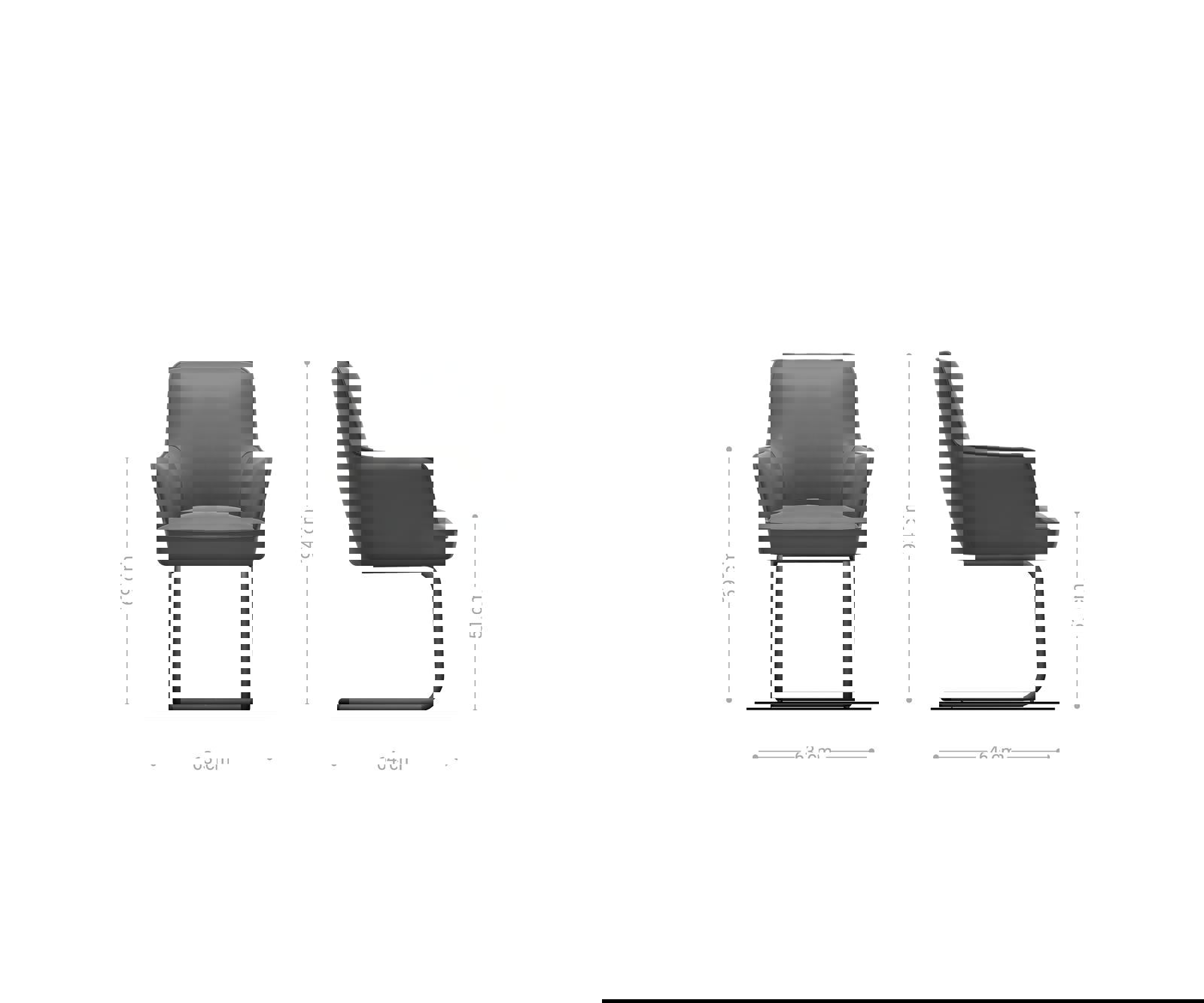 Étkezőszék Heira-Flex karfás bouclé fehér étkezőszék kerek fekete zsákrugós - Image 6