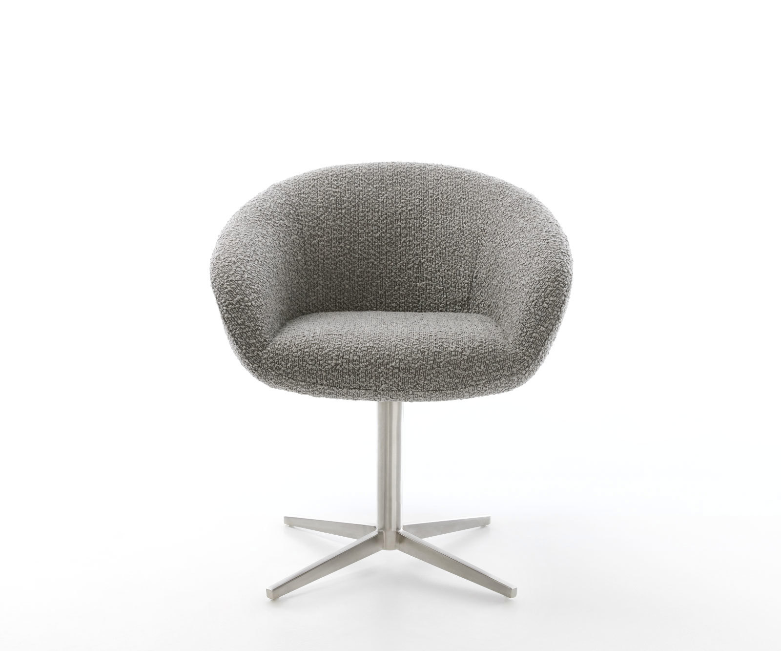 Étkezőszék Vinka-Flex karfás bouclé ezüstszürke rozsdamentes acél láb 360° forgatható zsákrugós - Image 2
