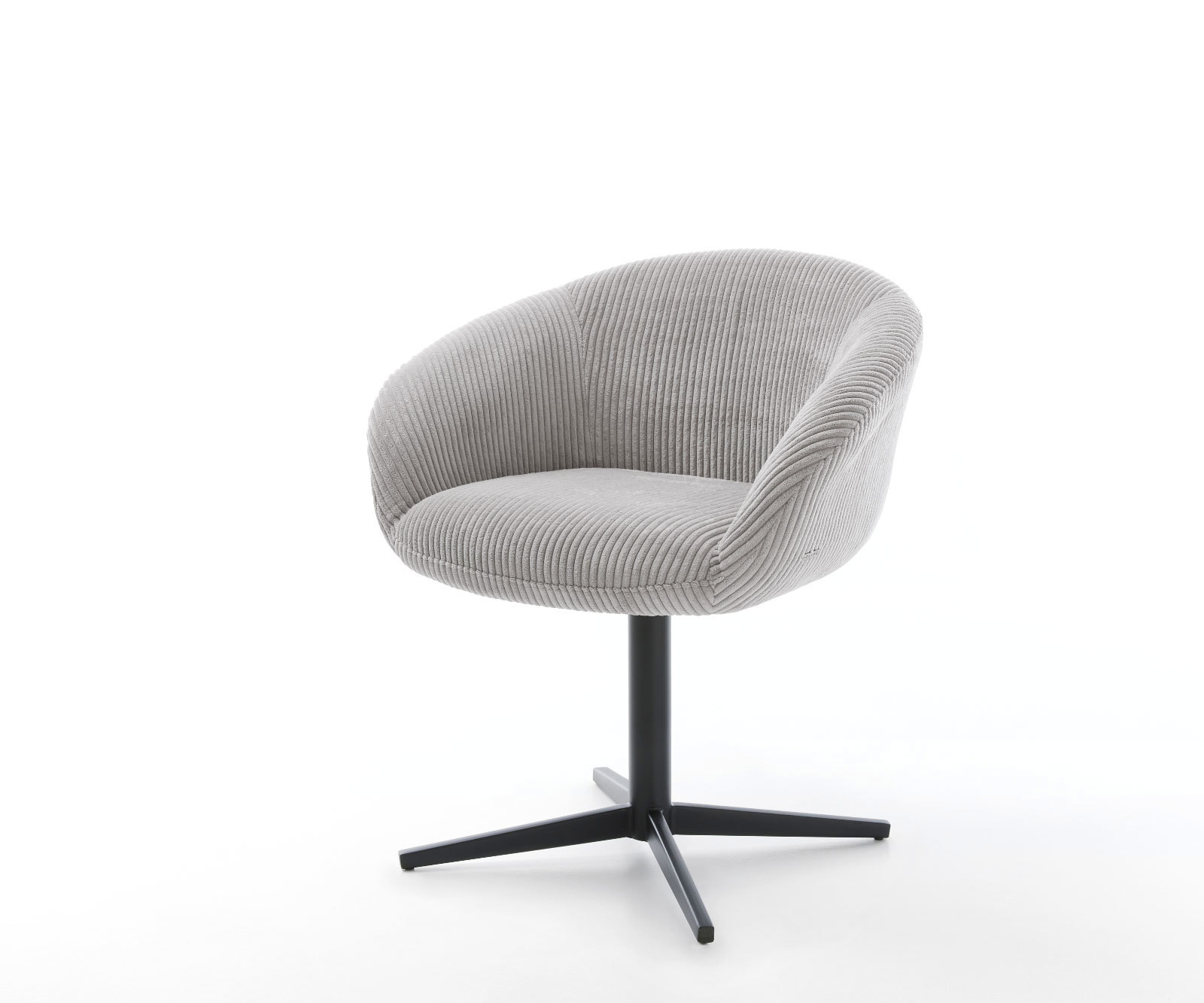 Étkezőszék Vinka-Flex karfás mikroszálas ezüstszürke fekete láb 360° forgatható zsákrugós