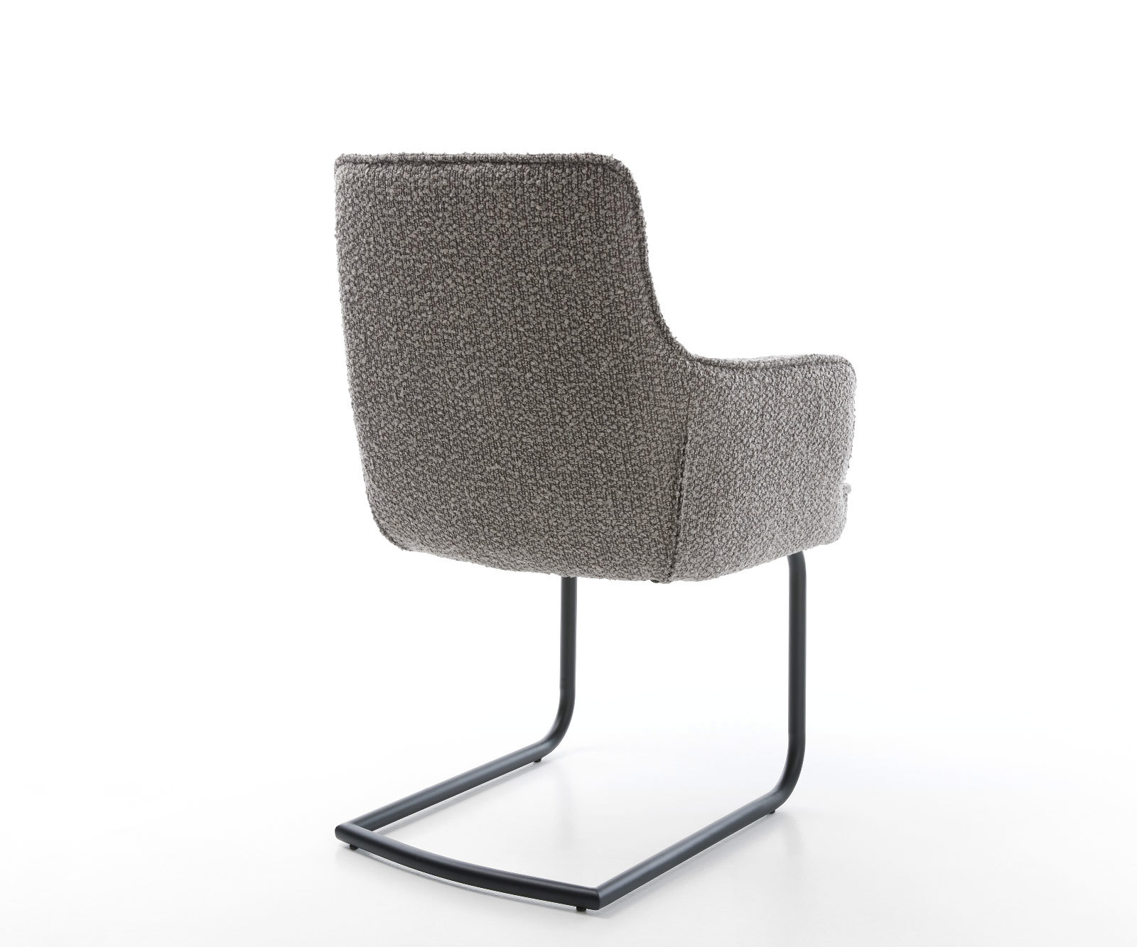 Étkezőszék Heira-Flex karfás bouclé ezüstszürke étkezőszék kerek fekete zsákrugós - Image 5