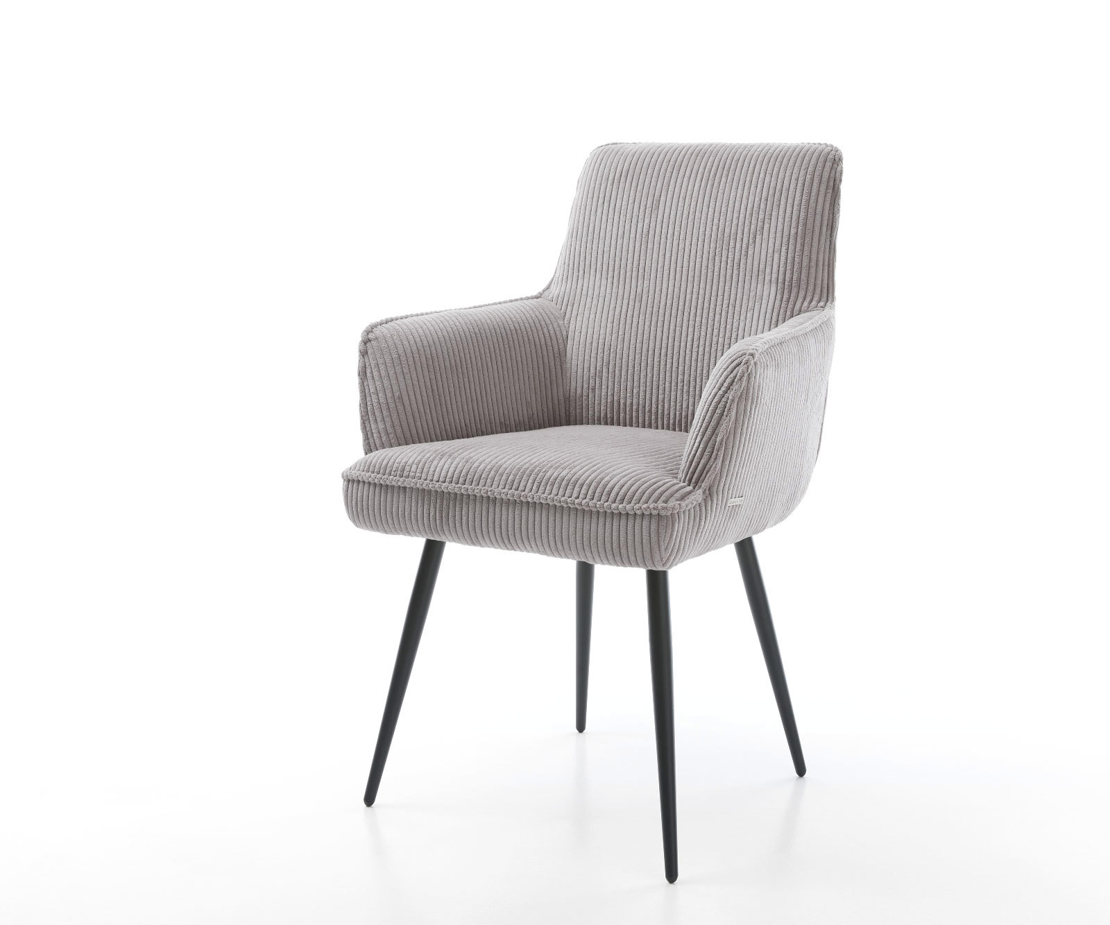 Étkezőszék Heira-Flex karfás mikroszálas ezüstszürke 4 lábas kúpos fekete zsákrugós